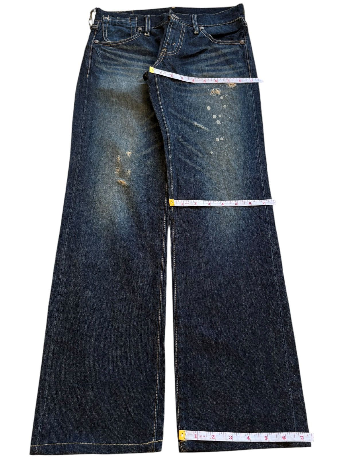 Levi's Vintage 90s Levis 502 Rusty Wash Painted Distressed Jeans Size 28" / US 6 / IT 42 - 14 Thumbnail