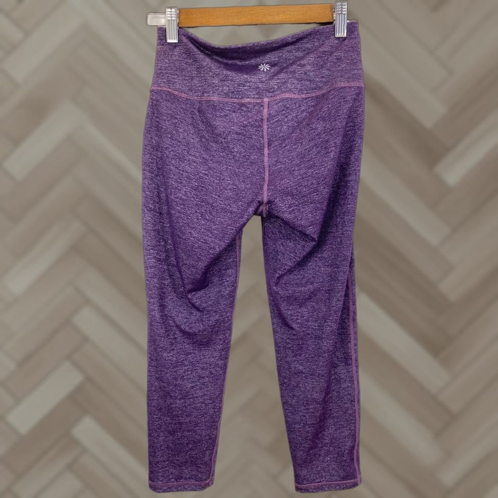 Athleta Athleta Leggings Womens XS Purple Activewear Nylon Spandex Blended Fabric Slim Capri 20 In Inseam Gym Running Athleisure Logo Breathable Easy Care Size 26" / US 2 / IT 38 - 1 Thumbnail