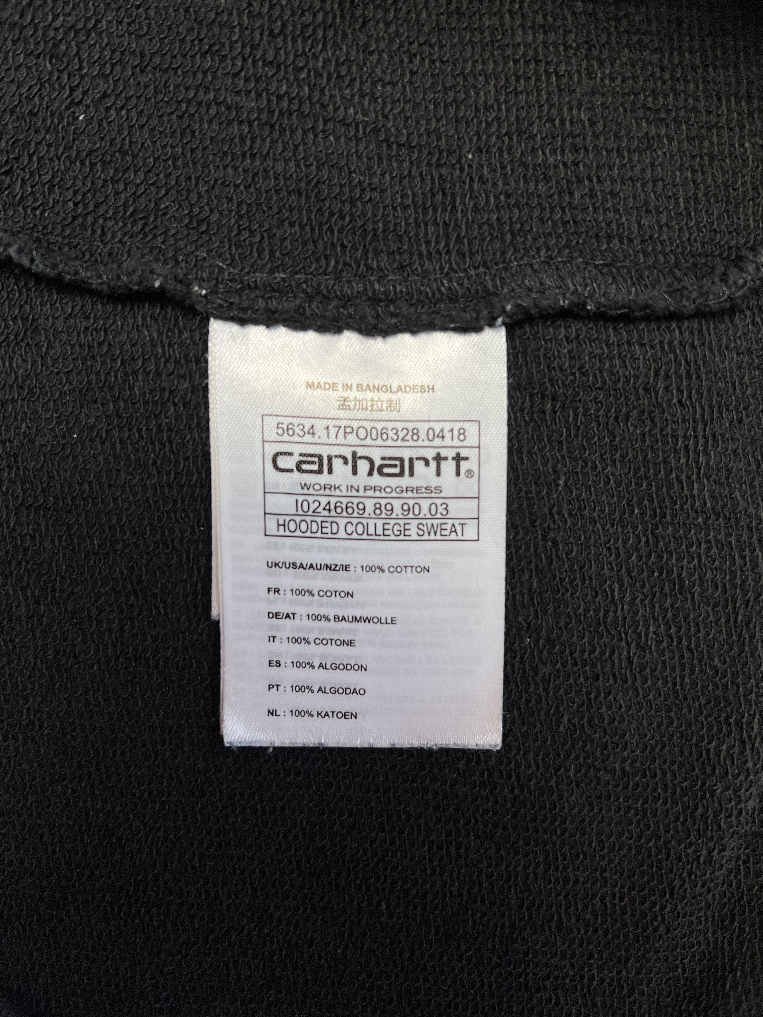 Carhartt Wip Carhartt Wip Black Hooded College Sweatshirt Men S Size US S / EU 44-46 / 1 - 9 Thumbnail