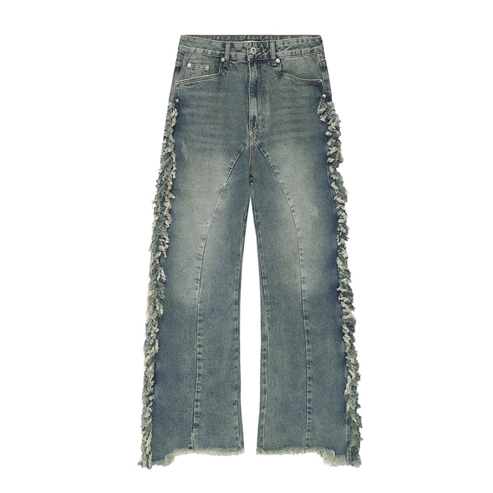 Vintage Distressed Flared Tassel Jeans Size US 33 - 6 Thumbnail