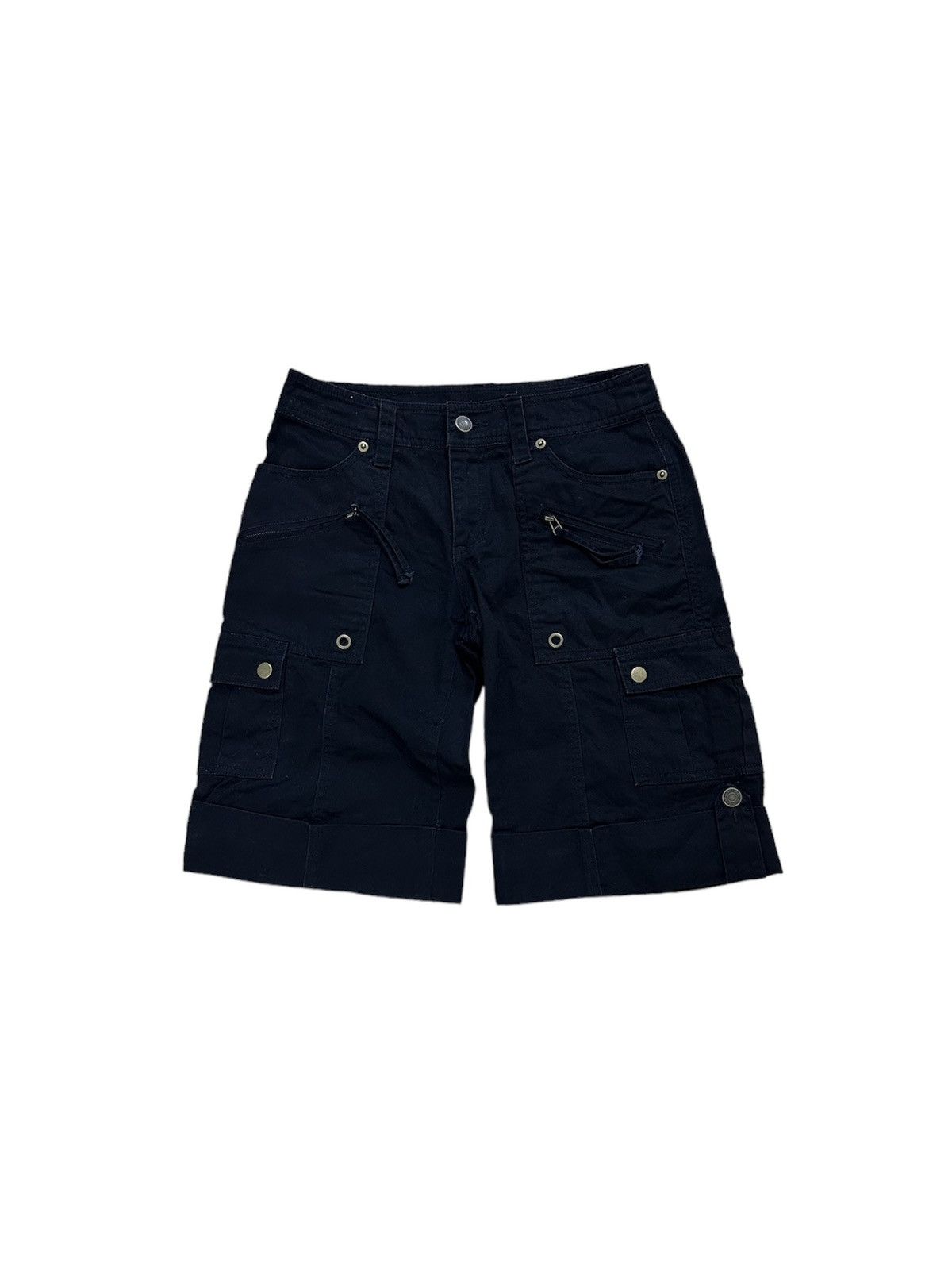 image of Beauty Beast x Seditionaries And Beautiful Jkg Fatigue Bondage Cargo Shorts in Black (Size 28)