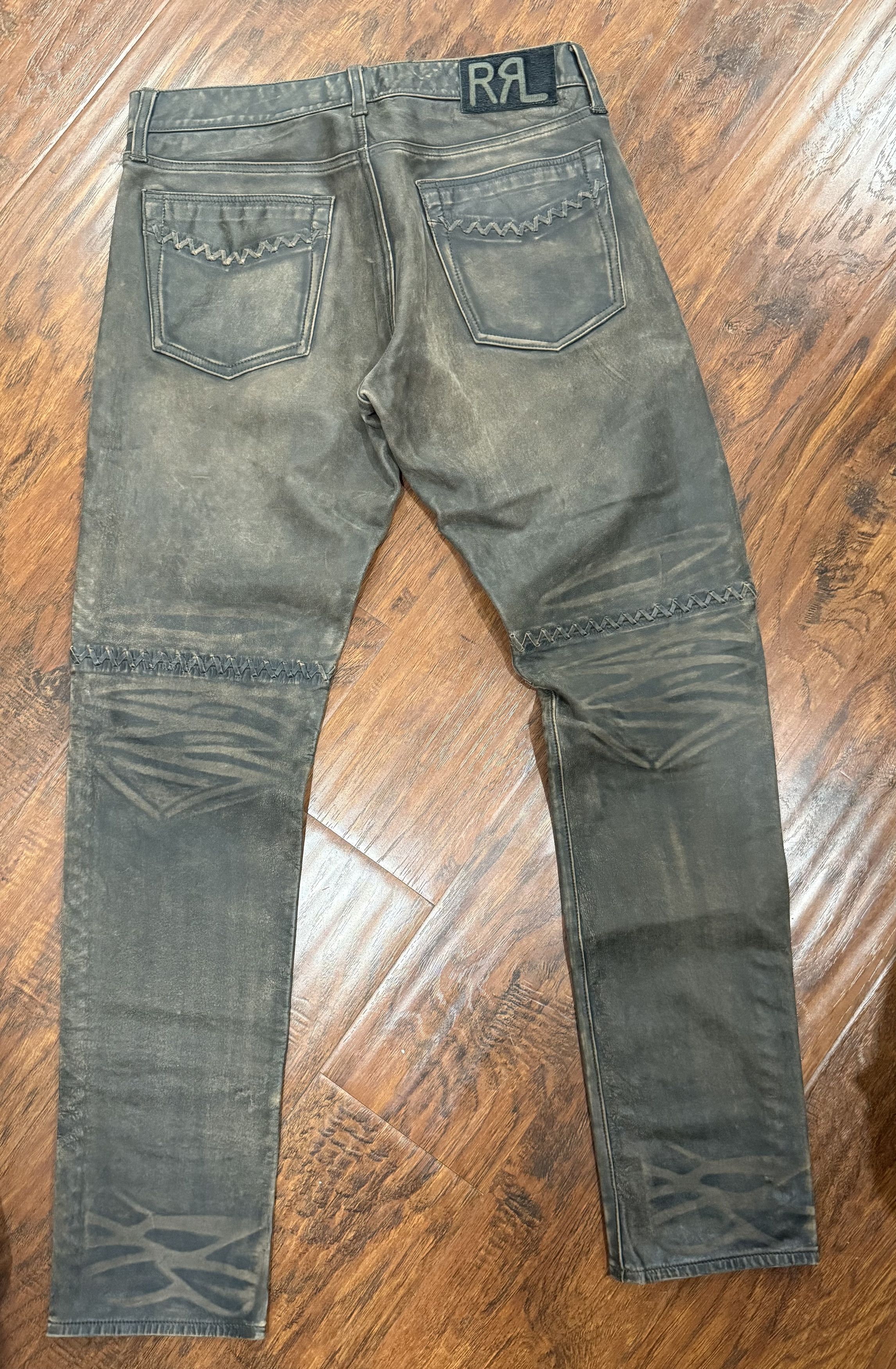 RRL Ralph Lauren LEATHER rrl ralph lauren pant from his Colorado ranch. Size US 32 / EU 48 - 3 Thumbnail