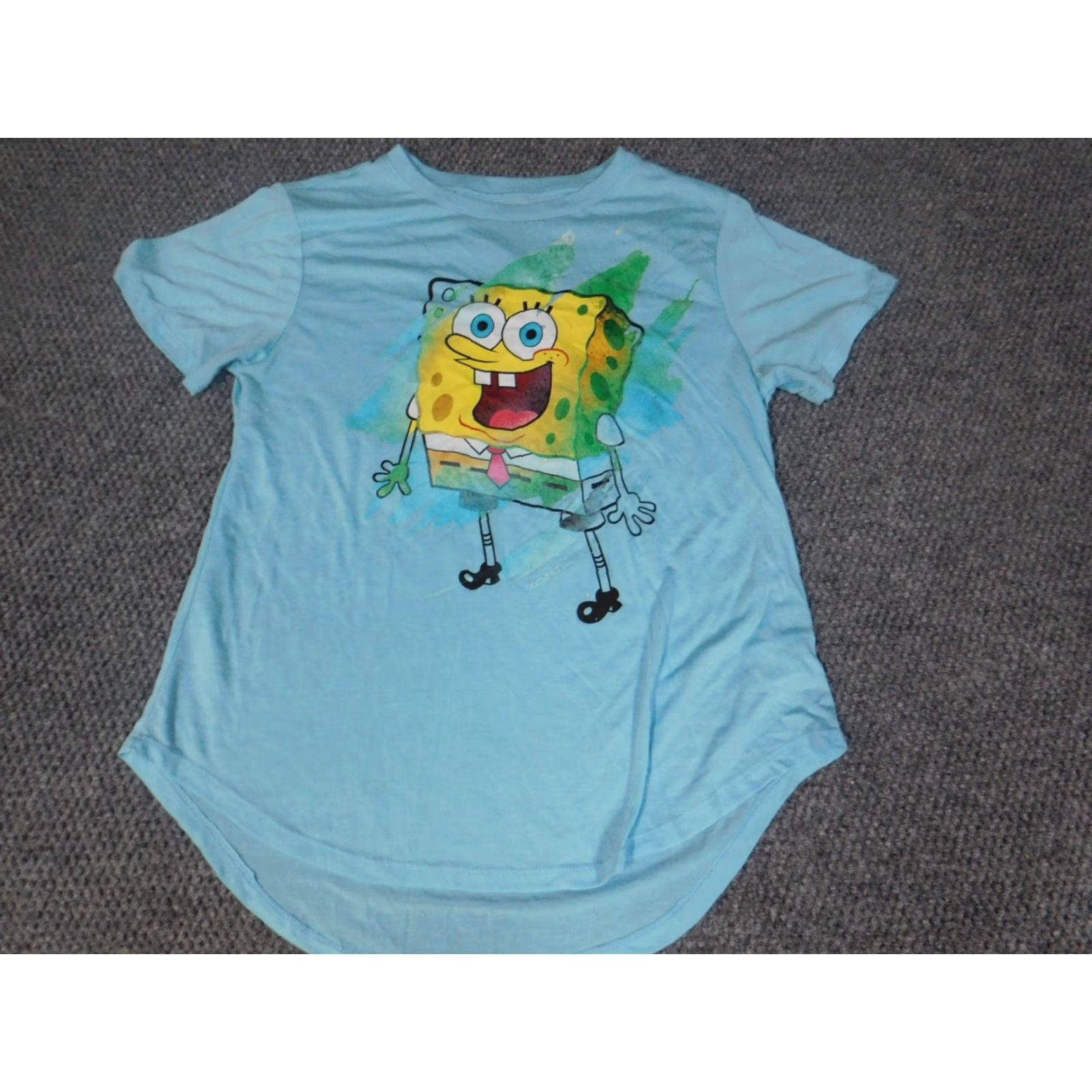 Nickelodeon Spongebob Nickelodeon Womens Shirt Large Blue Cartoon Graphic Size L / US 10 / IT 46 - 3 Thumbnail