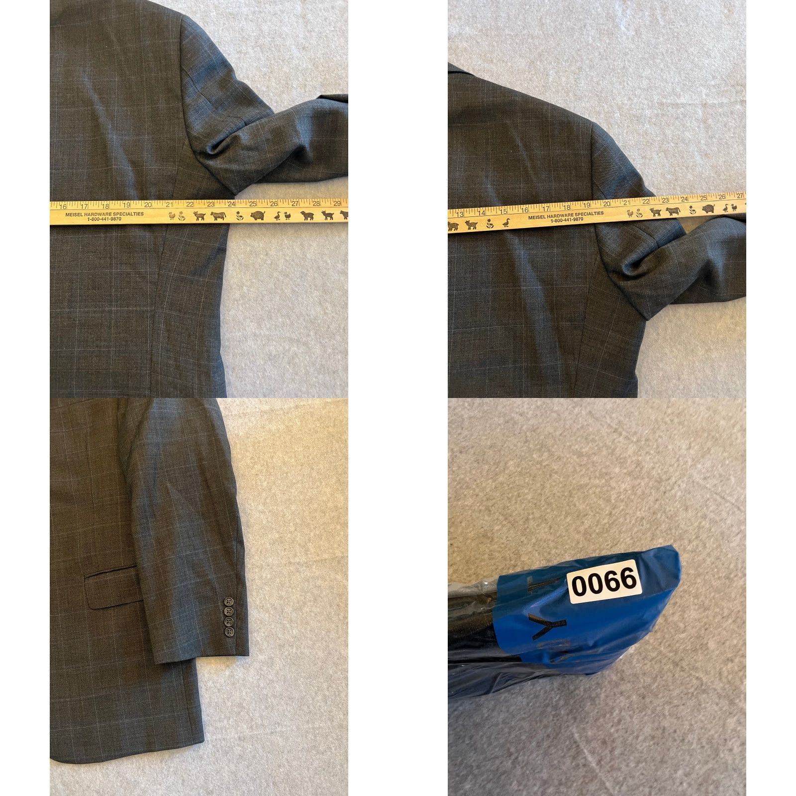 Hart Schaffner Marx Hart Schaffner Marx Blazer Sport Coat Men Large Lined Gray Single Breasted Notch Wool Coat Style Size 42R - 10 Thumbnail