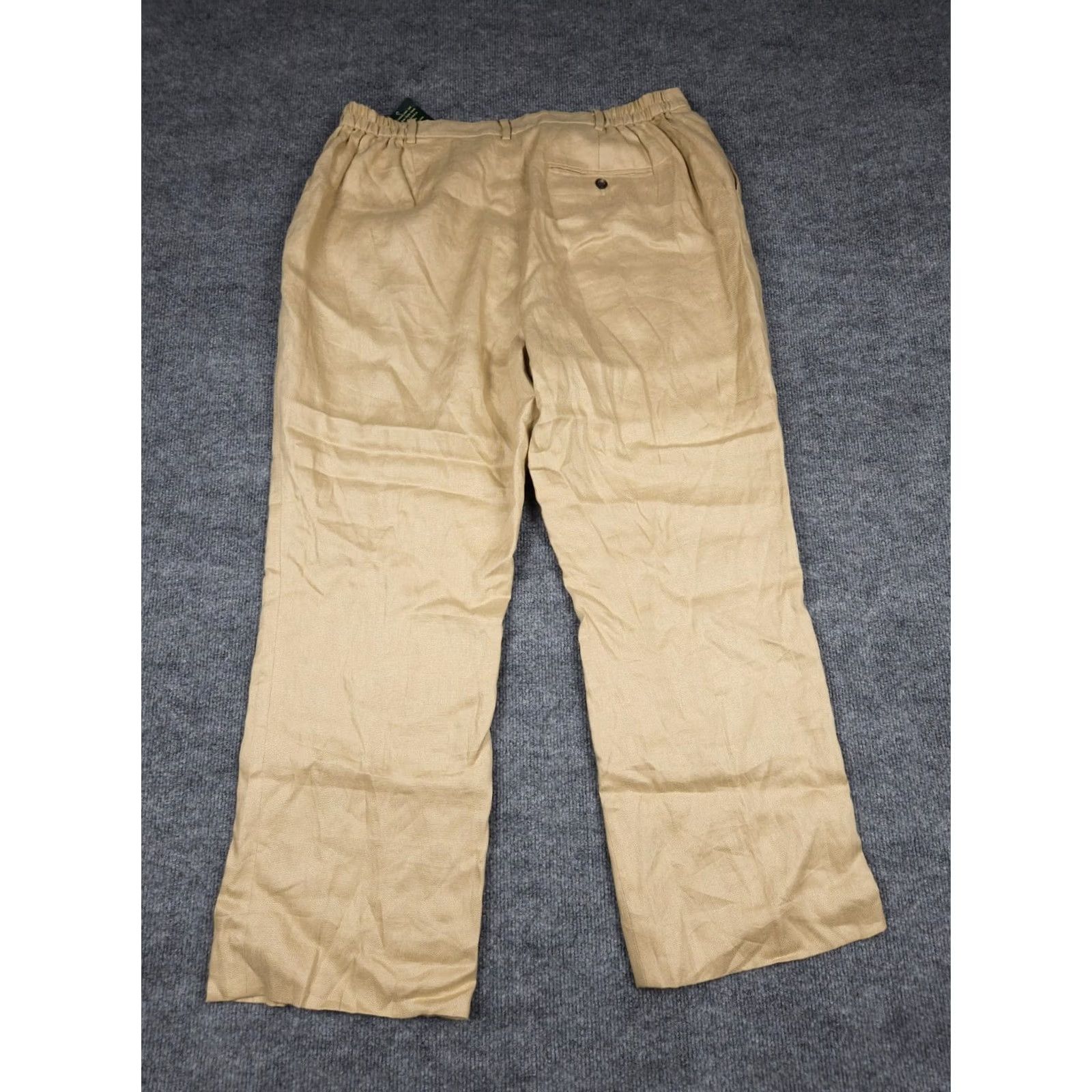 Ralph Lauren Lauren Ralph Lauren Linen Pants Women's 18WP 34 x 28 Beige Lined NWT Linen Pants Wide-Leg Jeans Style Beach City Preppy Summer Casual Travel Womens Size 40" / US 18 - 2 Thumbnail