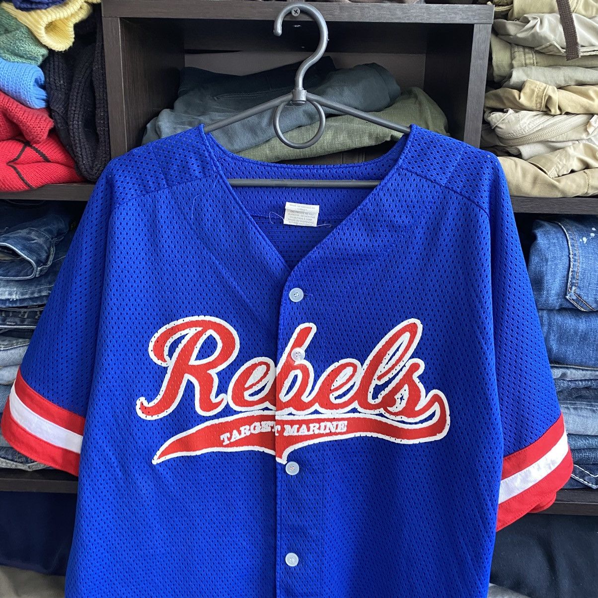 NFL Vintage Rebels Target Marine Athletic Knit Big Logo 90’s tee Size US XL / EU 56 / 4 - 2 Thumbnail