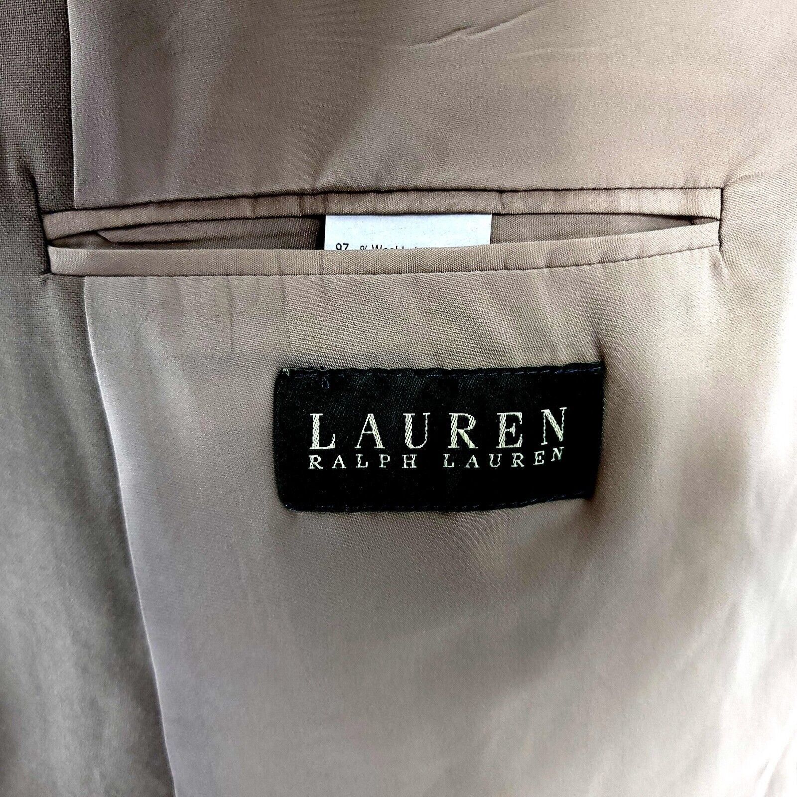 Ralph Lauren DAMAGED Lauren Ralph Lauren Wool 3 Button Blazer 48L Tan Maj Size 48L - 10 Thumbnail