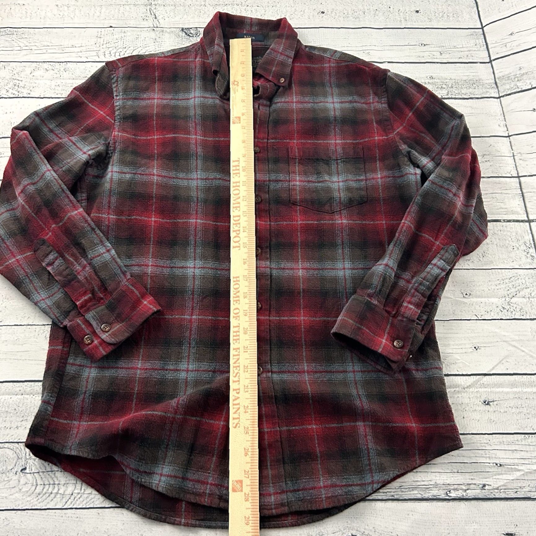 Pendleton Pendleton Button-Up Shirt Men Long Sleeve Plaid Flannel Red Gray M Size US M / EU 48-50 / 2 - 3 Thumbnail