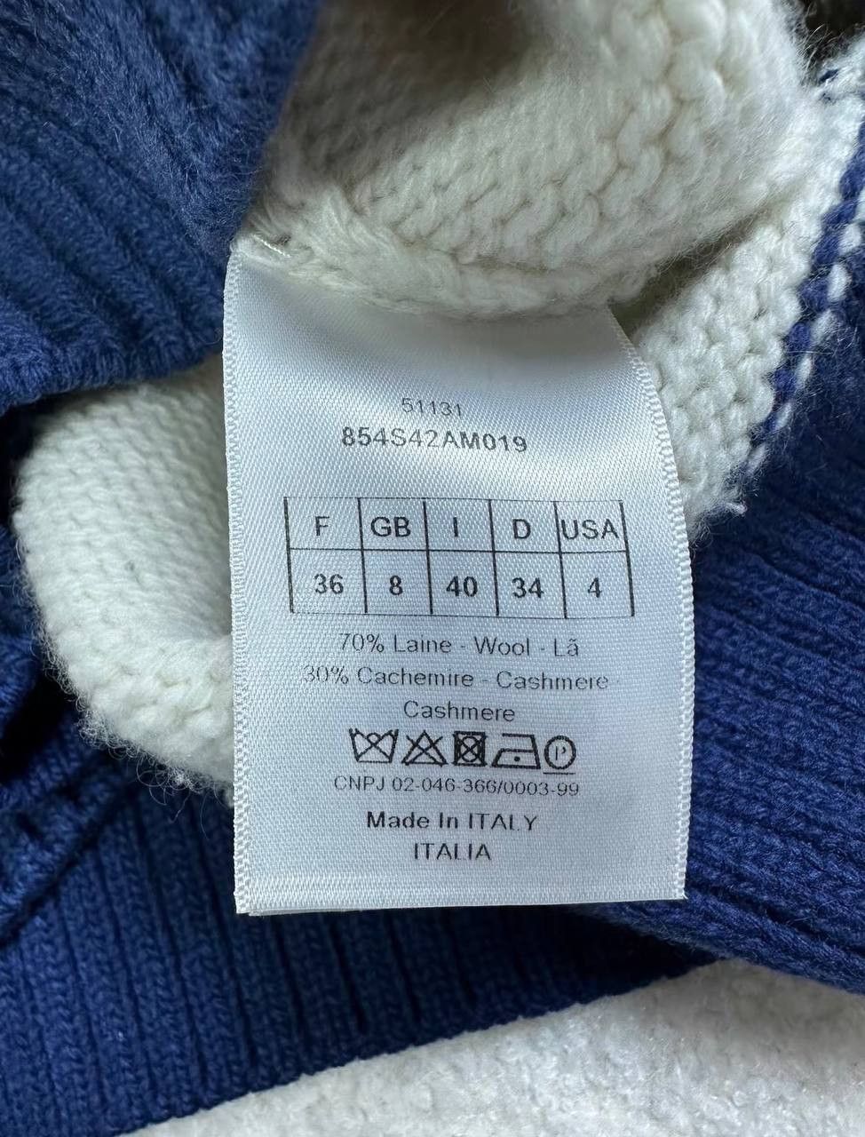 Dior Dior knitted wool sweater with a crew neck and logo Size XS / US 0-2 / IT 36-38 - 3 Thumbnail