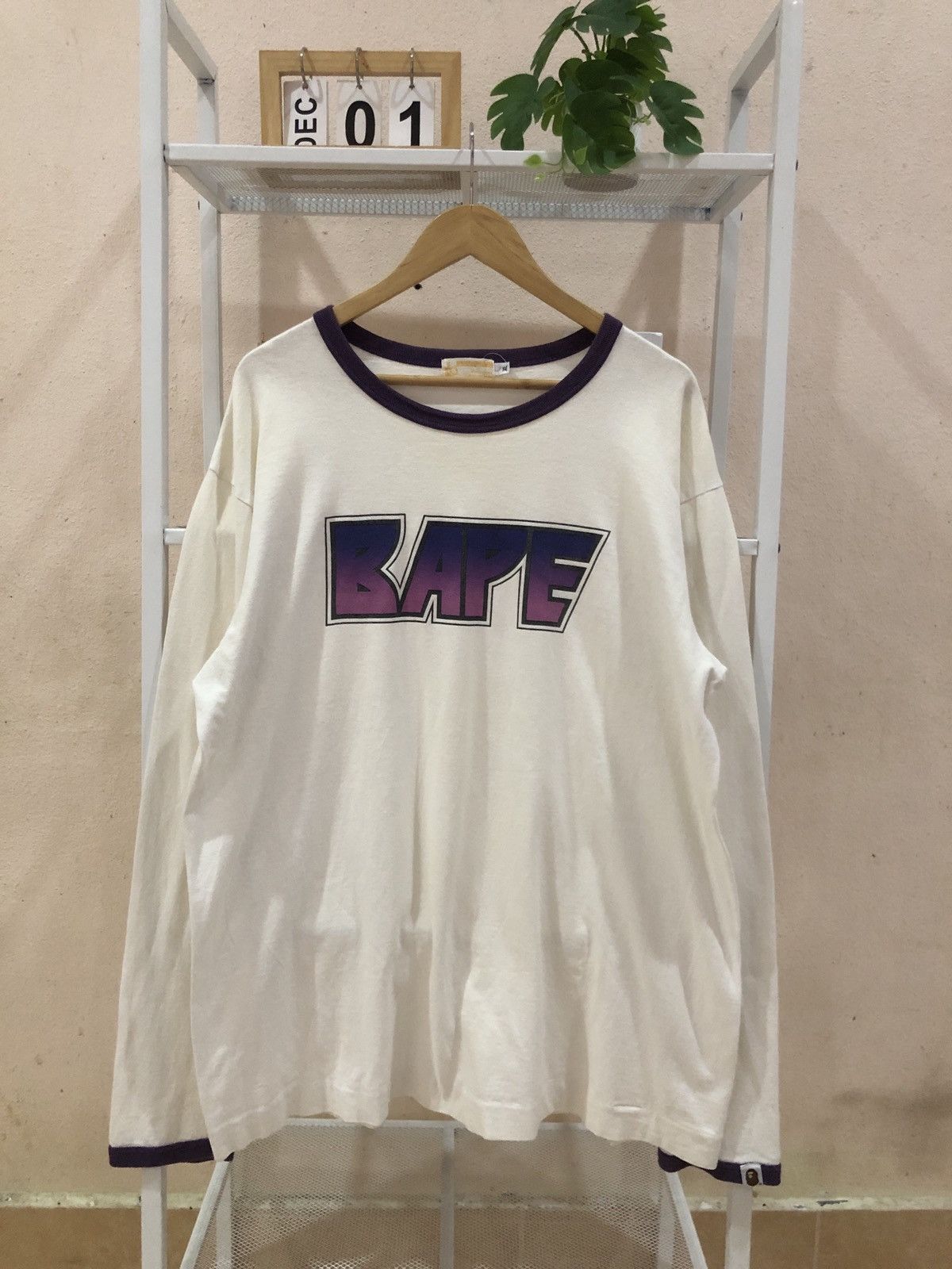Bape OG Circa 2000 BAPE LOGO KISS BAND L/S Ringer Tshirts SIZE XL Size US XL / EU 56 / 4 - 1 Thumbnail