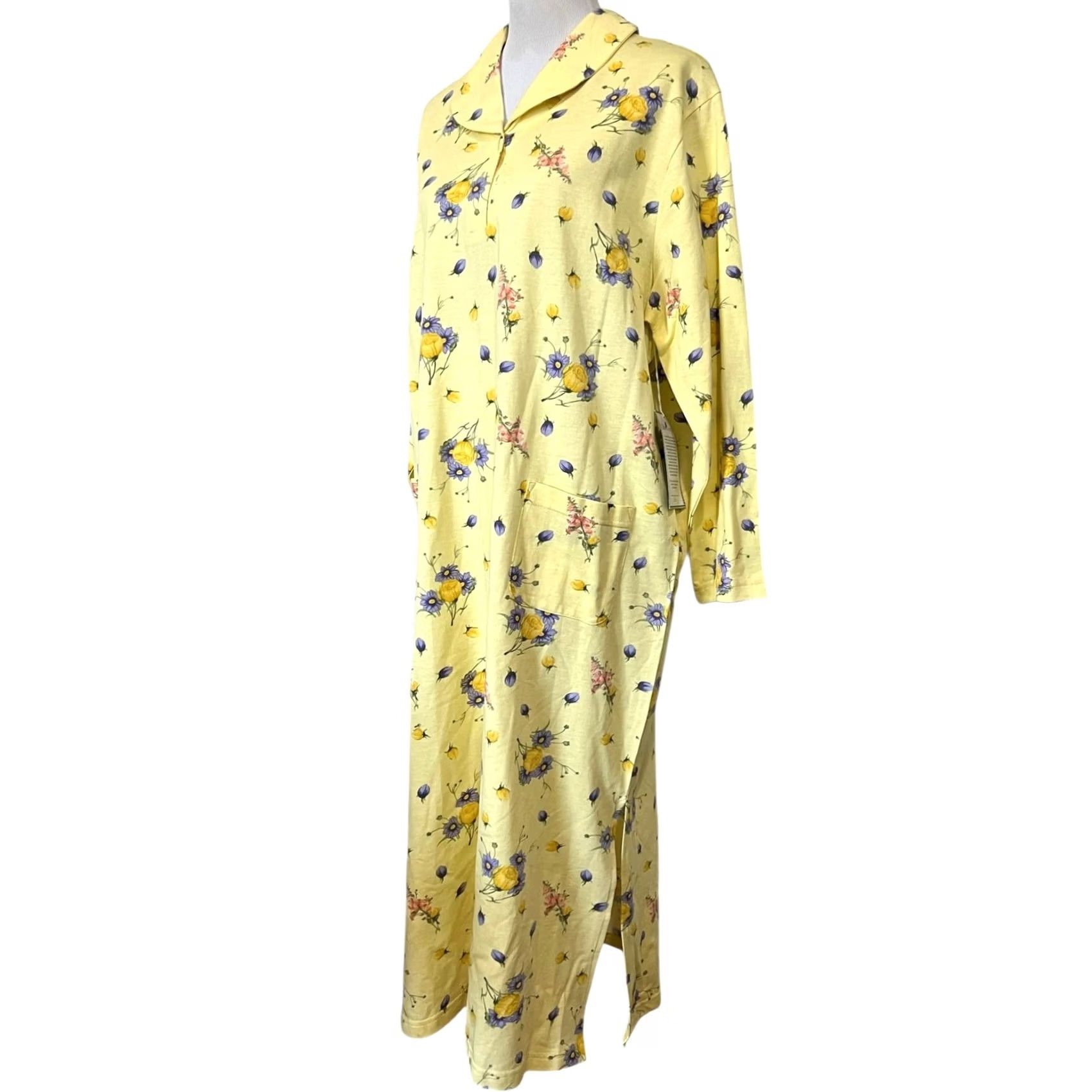 Vintage Claire Murray Wearable Art Women’s Shirt Dress Cotton Floral Sz 1X Long Sleeve Casual Kaftan Shirt Dress Women Size XL / US 12-14 / IT 48-50 - 3 Thumbnail