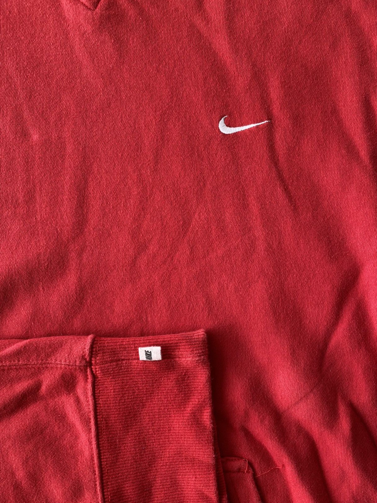 Nike × Vintage Vintage Y2K Red Nike Essential Swoosh Hoodie🍒 Size US L / EU 52-54 / 3 - 5 Thumbnail