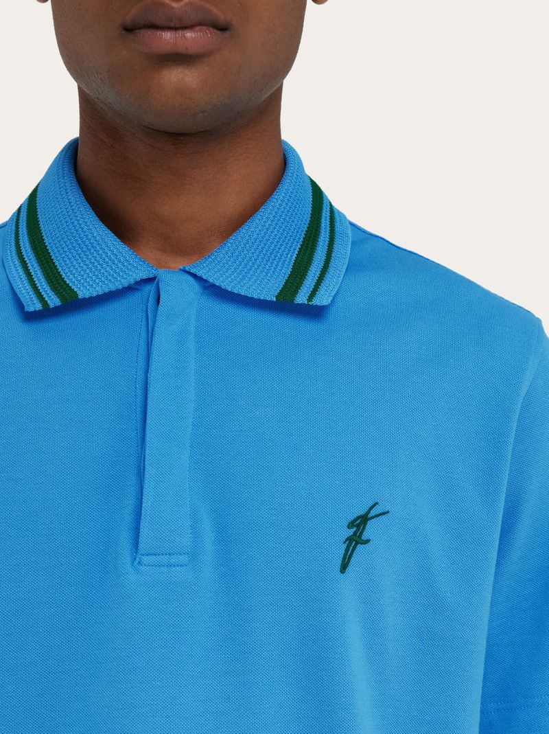 Salvatore Ferragamo o1s1rm0126 Cotton Polo Shirt in Blue Size US M / EU 48-50 / 2 - 4 Thumbnail