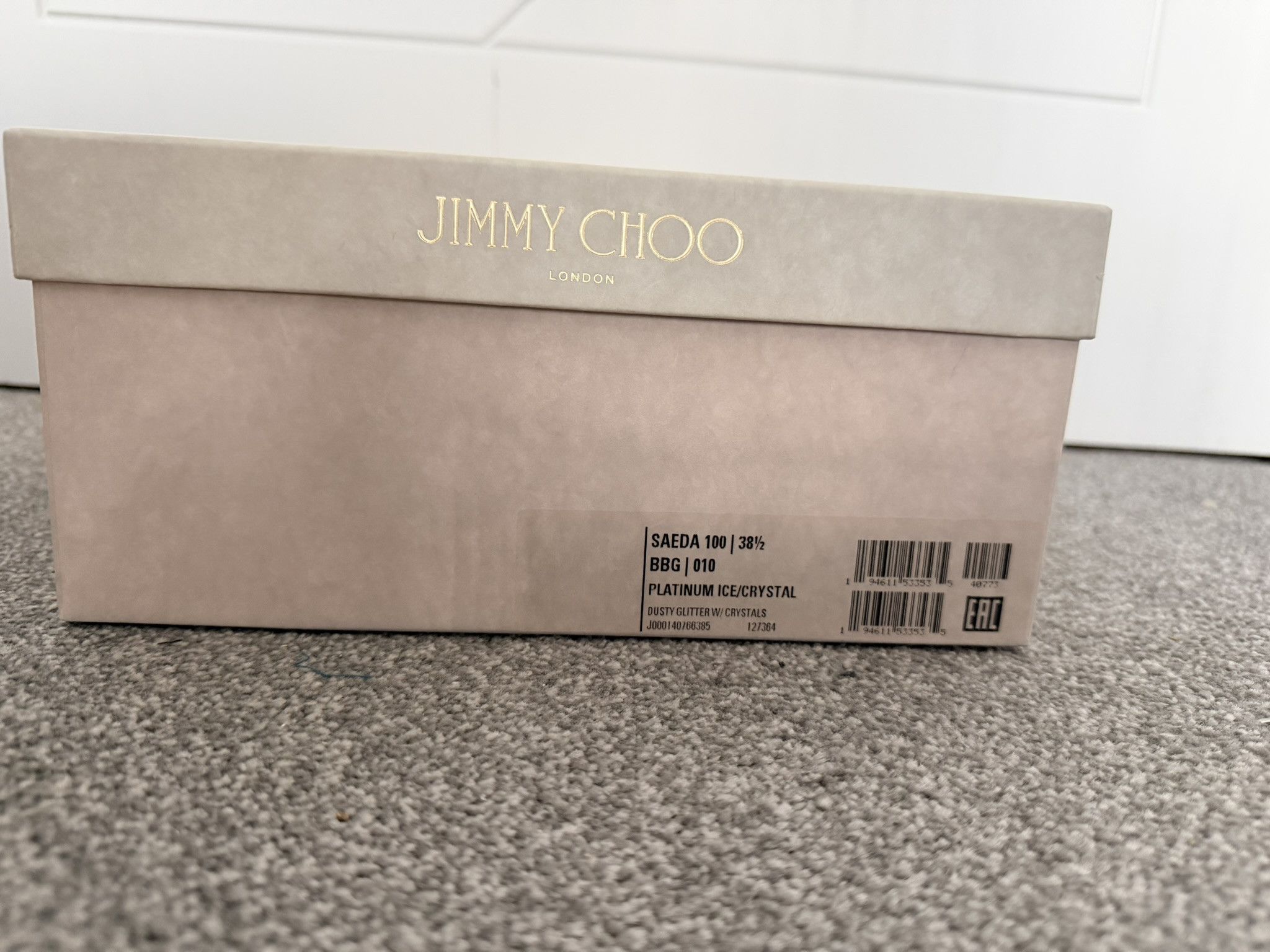 Jimmy Choo Jimmy Choo Saeda 38.5 Platinum Ice Crystal Size US 8.5 / IT 38.5 - 10 Thumbnail