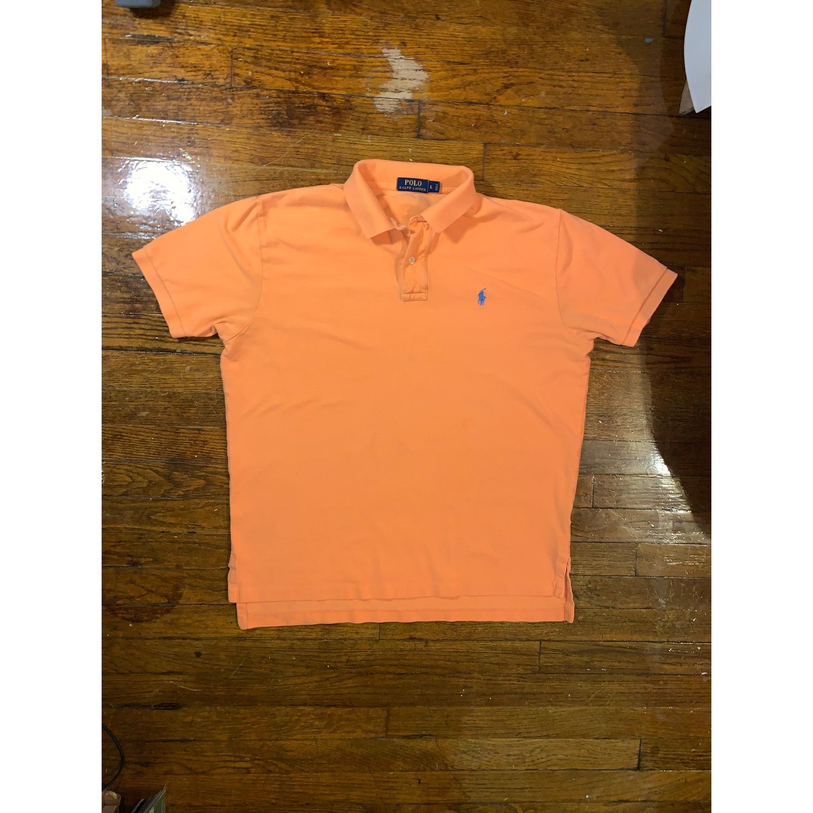 Polo Ralph Lauren Polo Ralph Lauren Men's L Orange Mesh Polo Shirt ShortSleeve Size US L / EU 52-54 / 3 - 1 Thumbnail