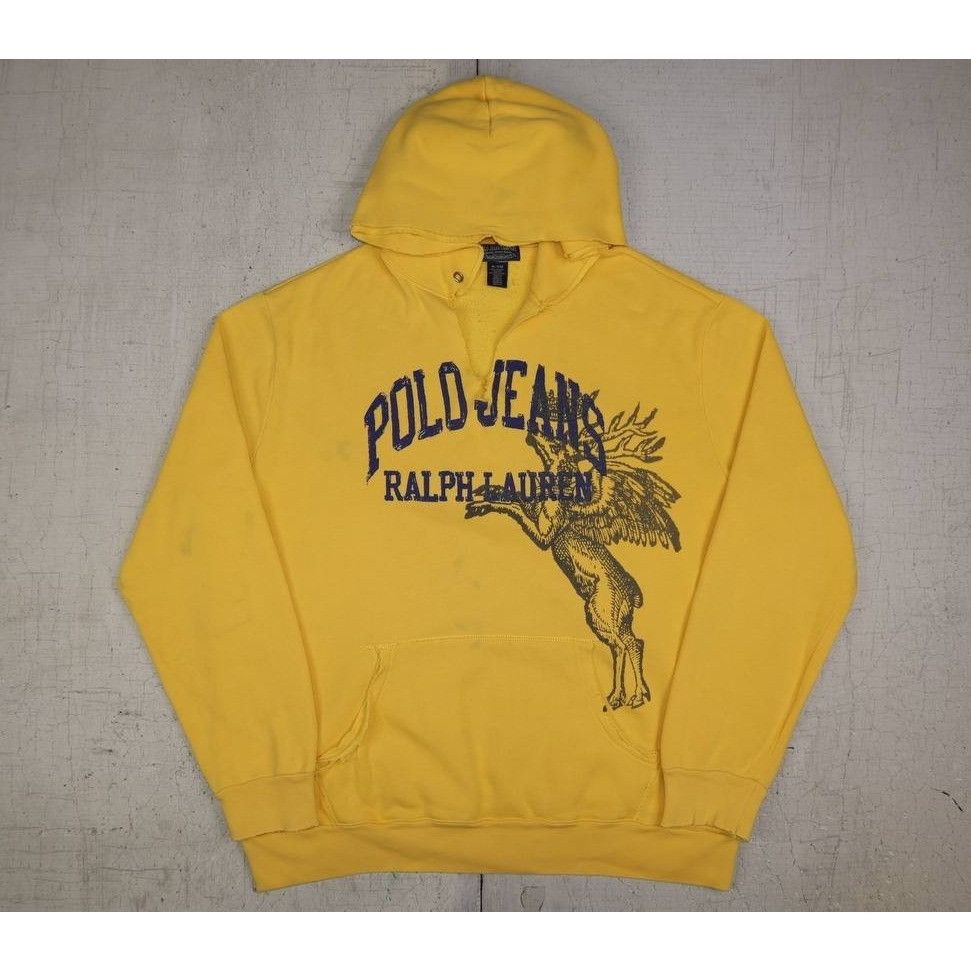 Polo Ralph Lauren Vintage Polo Jeans Co Ralph Lauren Yellow Hoodie Sz XL Size US XL / EU 56 / 4 - 4 Thumbnail