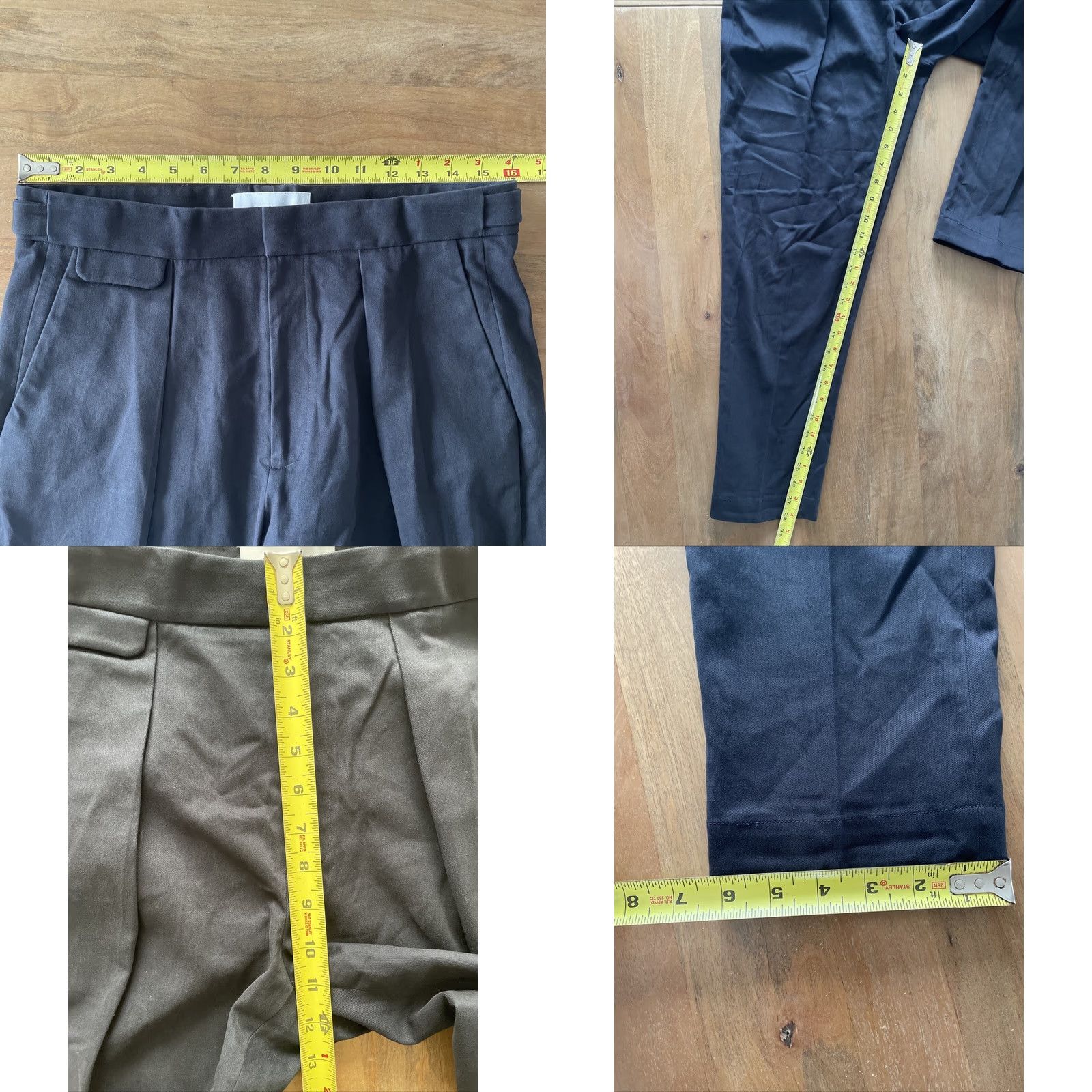 Equipment VINTAGE Equipment The Original Trouser Pants XXS 32x28 Navy Blue Adjustable Women Style Dress Pants City Hipster Retro 40s Size 24" / US 00 / IT 34 - 8 Thumbnail