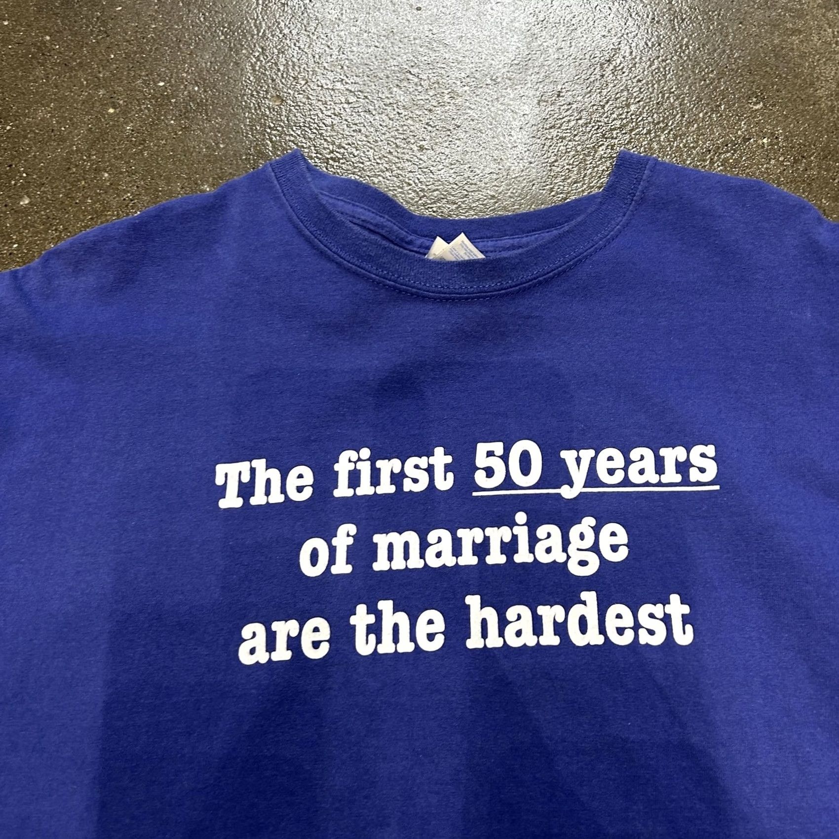 Gildan Gildan Shirt Mens 2XL Blue Funny Marriage Graphic Tee T-Shirt Anniversary Size US XXL / EU 58 / 5 - 2 Thumbnail