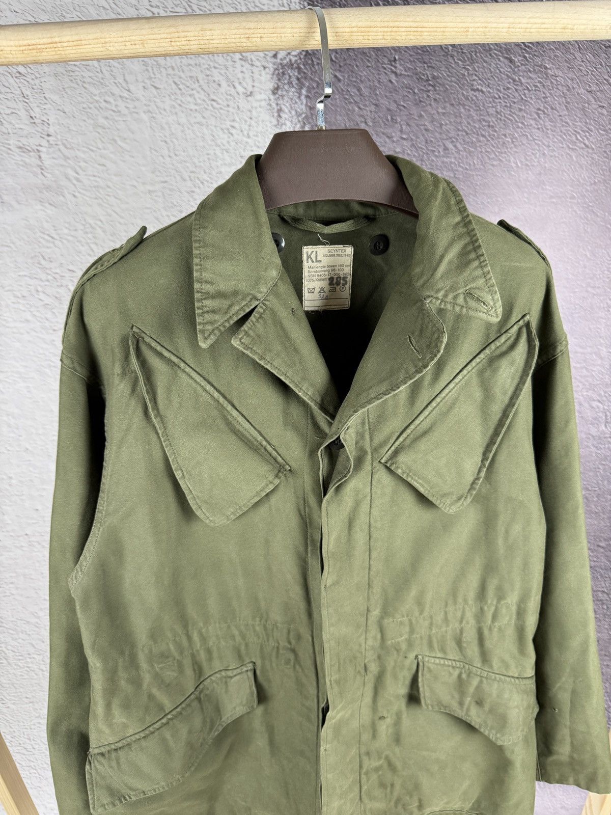 Vintage Vtg✅80’s Dutch Nethelands Army KL Seyntex Green Jacket Size US L / EU 52-54 / 3 - 13 Thumbnail