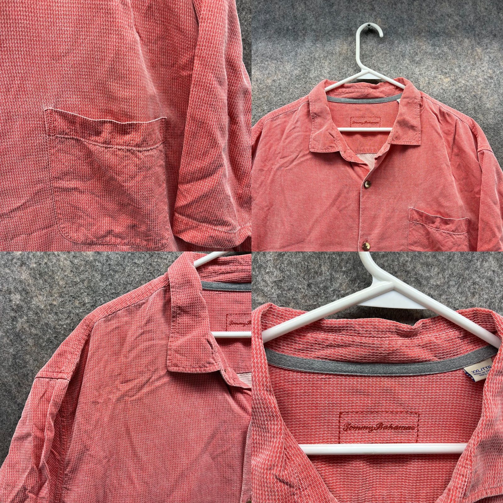 Tommy Bahama VINTAGE Tommy Bahama Shirt Men XXL Adult Pink Silk Button-Down Short Sleeve? Size US XXL / EU 58 / 5 - 8 Thumbnail