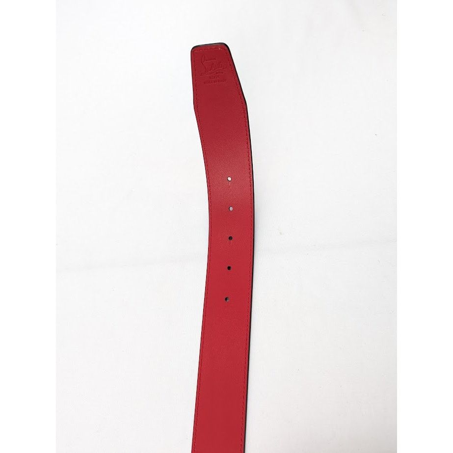 Christian Louboutin o1rshd1 Size: 85 / Happy RUI CL Logo Belt Smoky/Loubi/Silver Size 34 - 6 Thumbnail