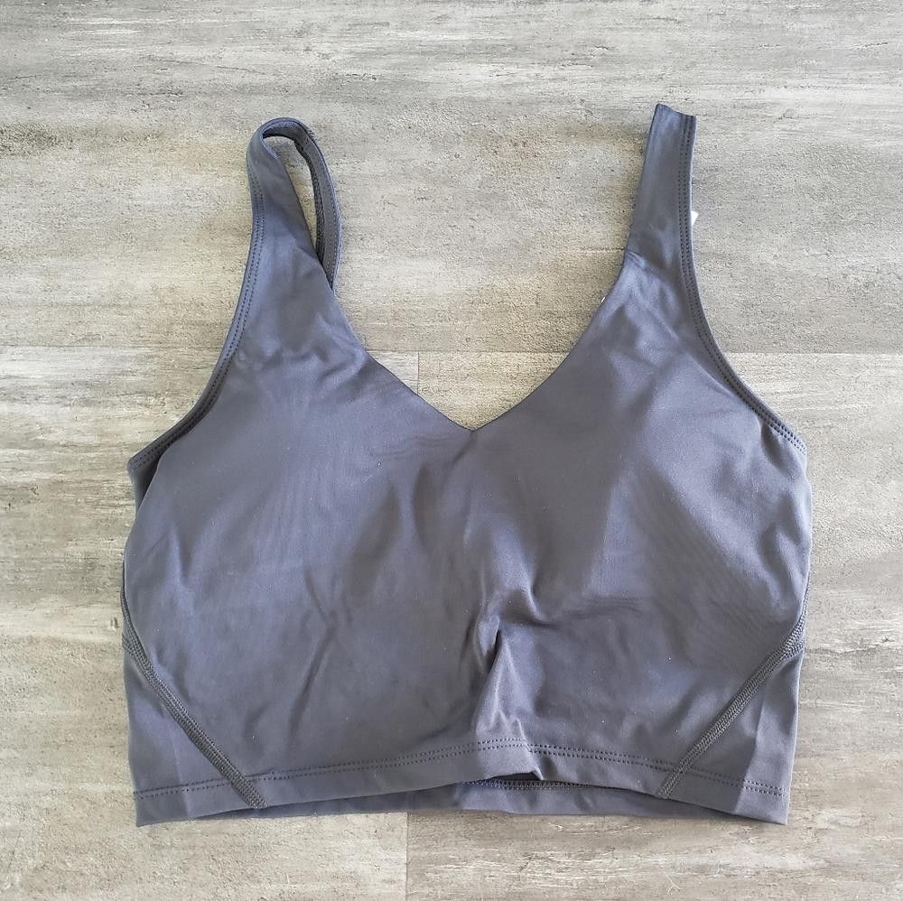 Designer Grey Navy Create Boldly Crop Tank Sport Bra Size ONE SIZE - 1 Thumbnail