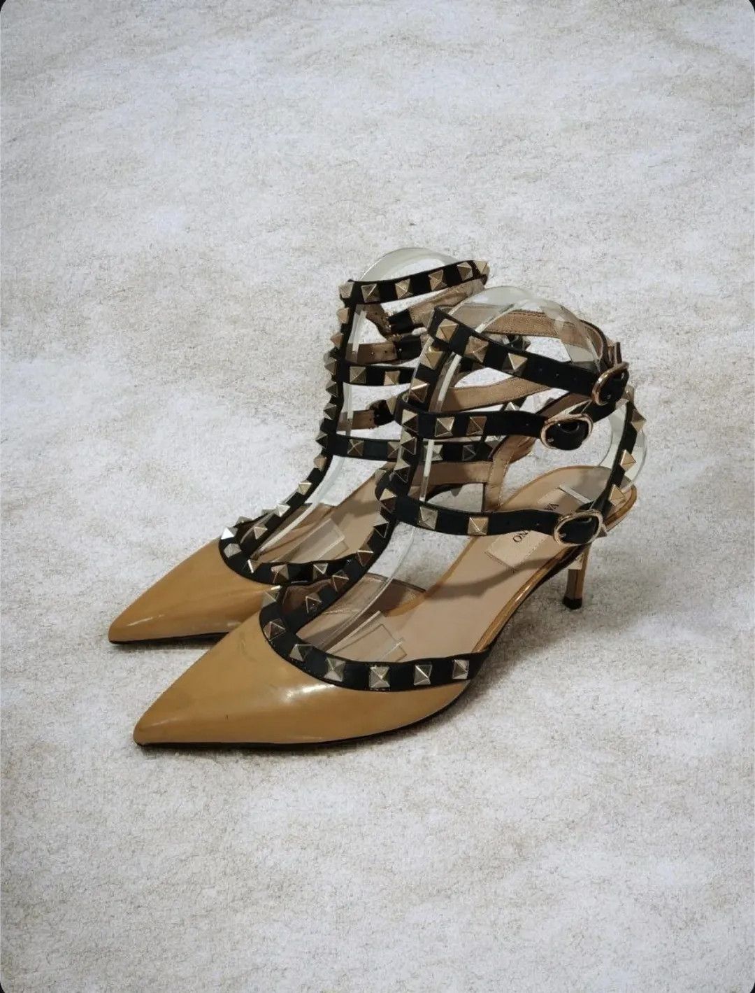 RED Valentino Valentino Garavani Rockstud Caged Pumps 6cm Heels Size US 6 / IT 36 - 1 Thumbnail
