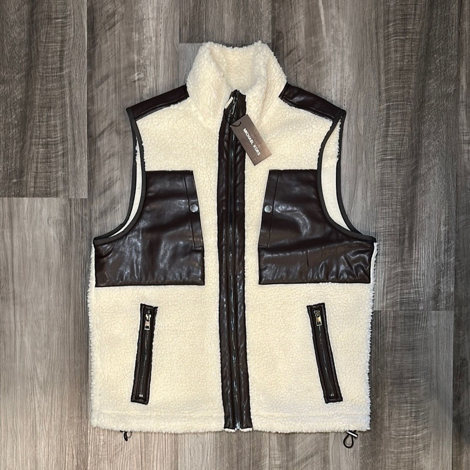 Michael Kors Michael Kors Sherpa Faux Leather Lined Vest - Medium Size US M / EU 48-50 / 2 - 1 Thumbnail