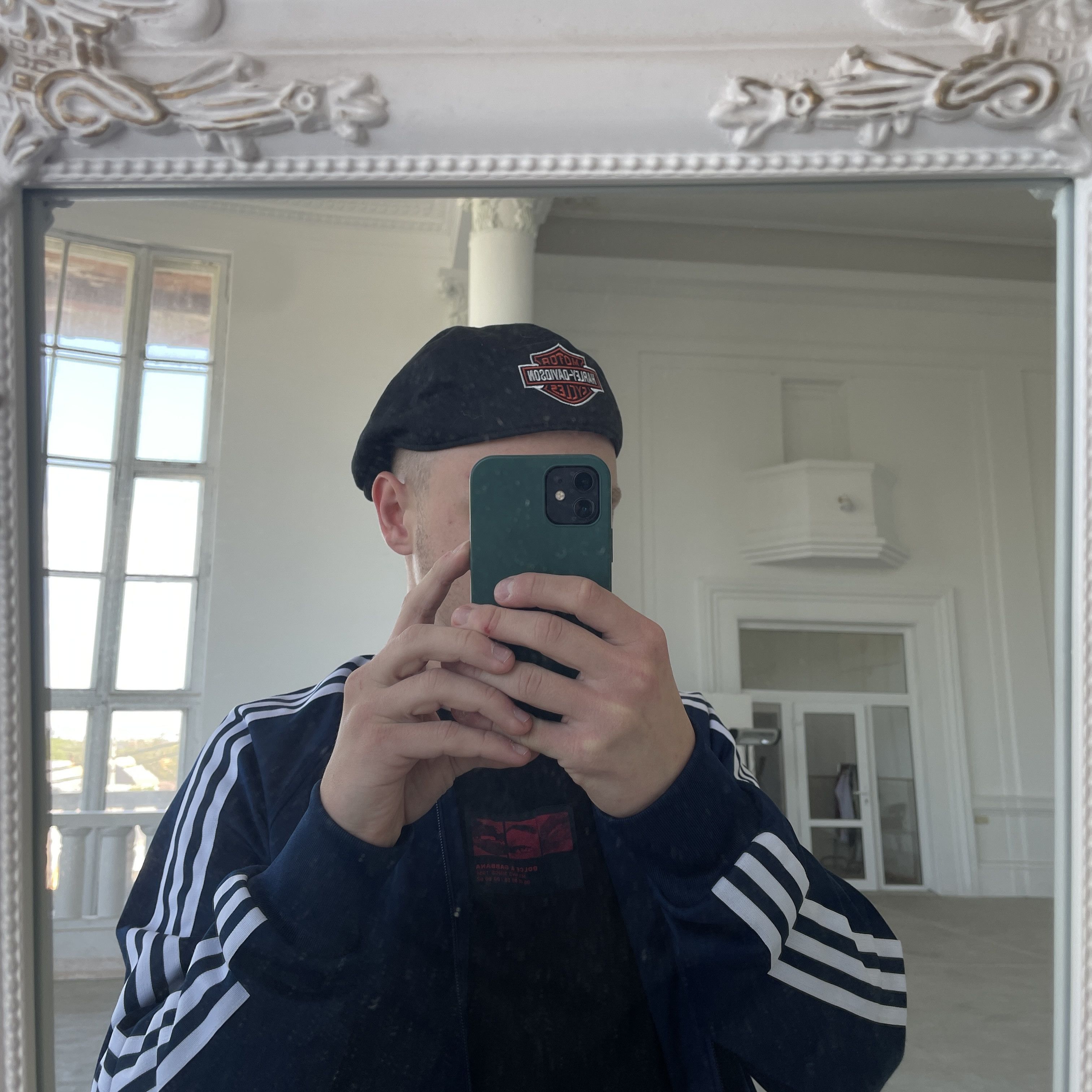 Harley Davidson Harley Davidson Vintage Black Cotton Driver Flat Cap L Size ONE SIZE - 2 Thumbnail