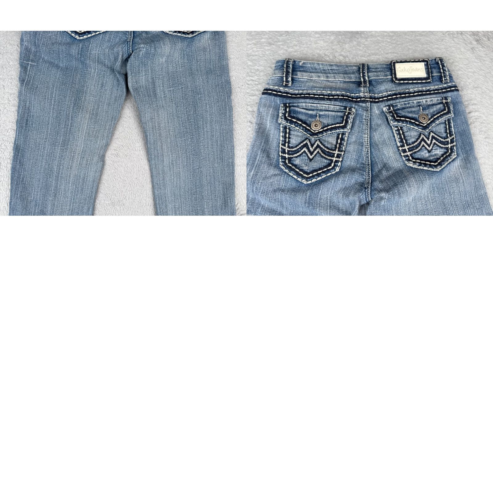 Vintage Suko Jeans Women 8 Blue Denim Crop Straight Leg Distressed 29x20 Regular 5-Pocket Design Jeans Womens Shirt? Size 30" / US 8 / IT 44 - 10 Thumbnail