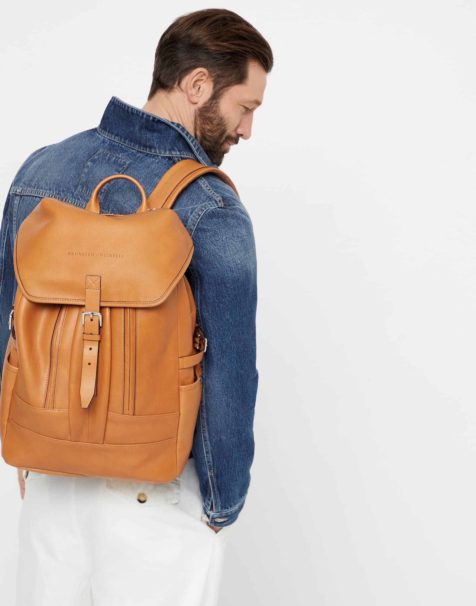 Brunello Cucinelli o1w1db11025 Size: OS/ Backpack in Light Beige Size ONE SIZE - 3 Thumbnail