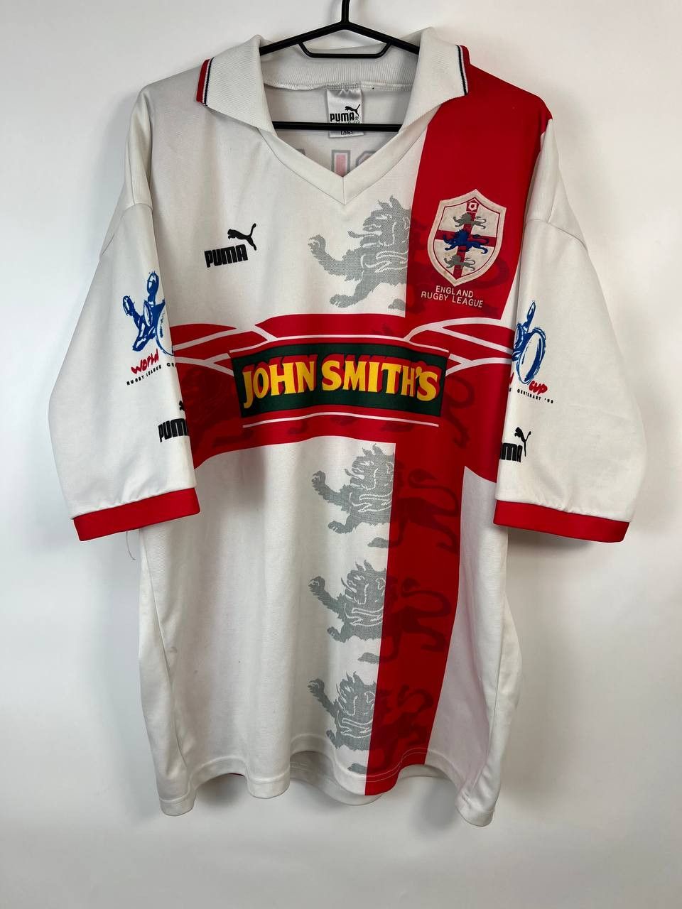 Puma Vintage PUMA 1995 ENGLAND Rugby League WORLD CUP Rugby Shirt Size US XL / EU 56 / 4 - 1 Thumbnail