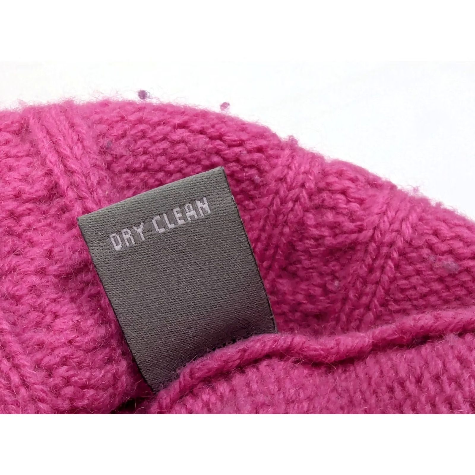 Neiman Marcus Neiman Marcus Cashmere Collection Cable Knit Ribbed Rope V-Neck Sweater Women L Pink Size L / US 10 / IT 46 - 5 Thumbnail