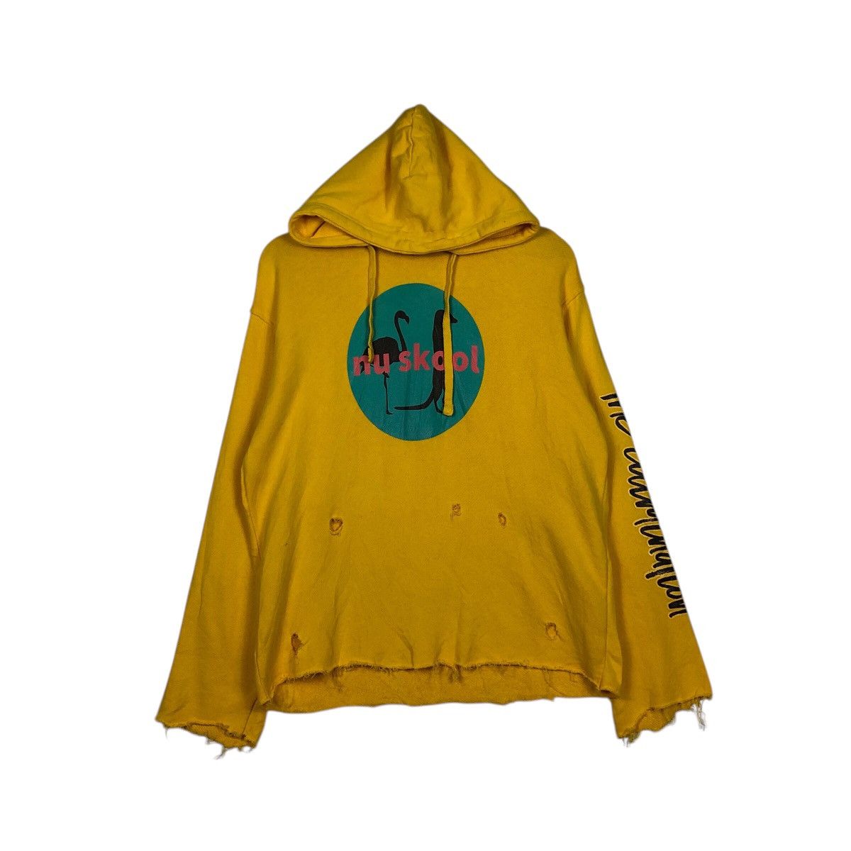 Japanese Brand 📌Distressed Design Rich Yellow Hoodie Sweatshirt Nu Skool Size US L / EU 52-54 / 3 - 2 Thumbnail