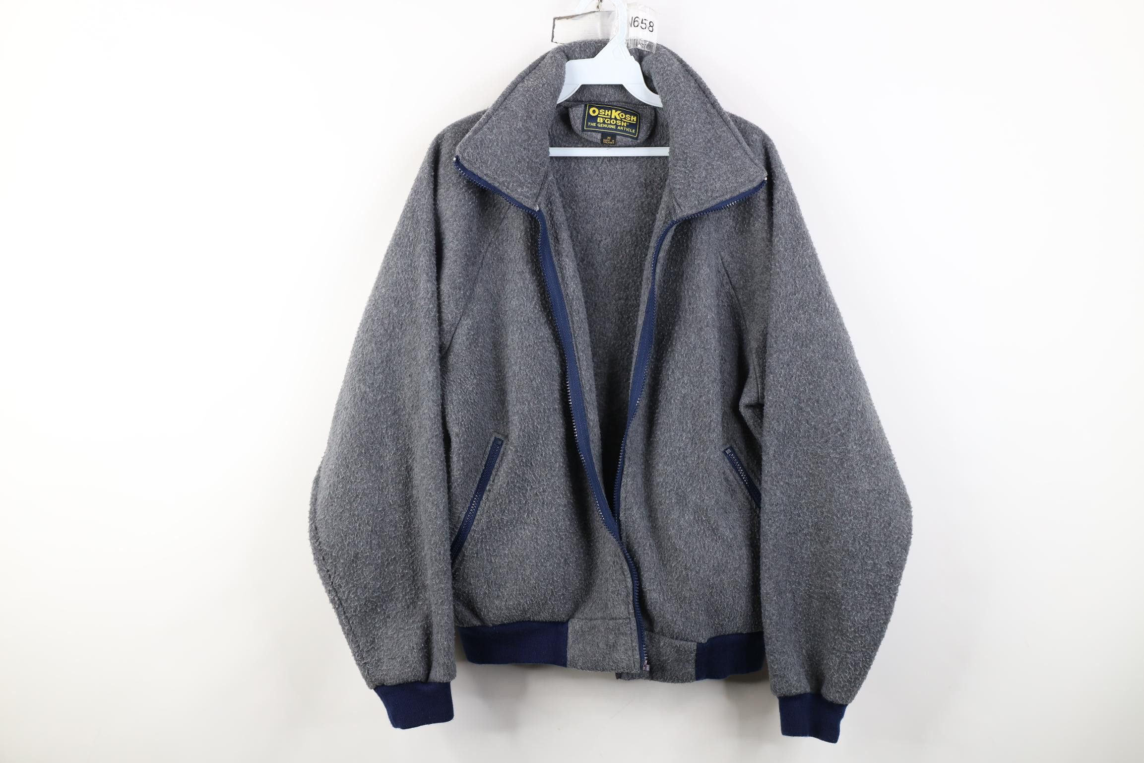 Vintage AS IS Vintage 90s OshKosh B'Gosh Fleece Jacket Gray Blue Size US M / EU 48-50 / 2 - 1 Thumbnail