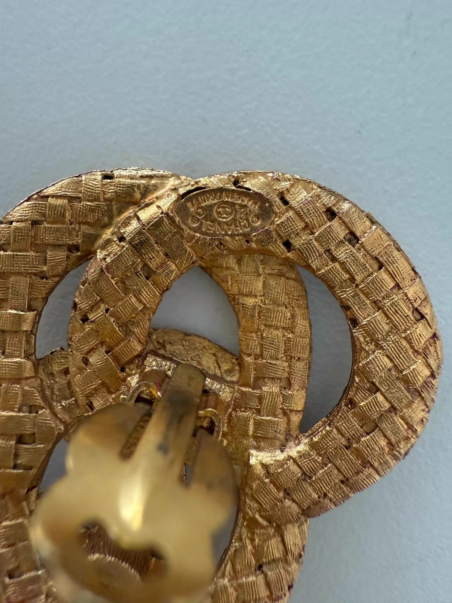 Chanel Chanel Vintage Woven CC Triple Ring Earclips Size ONE SIZE - 8 Thumbnail
