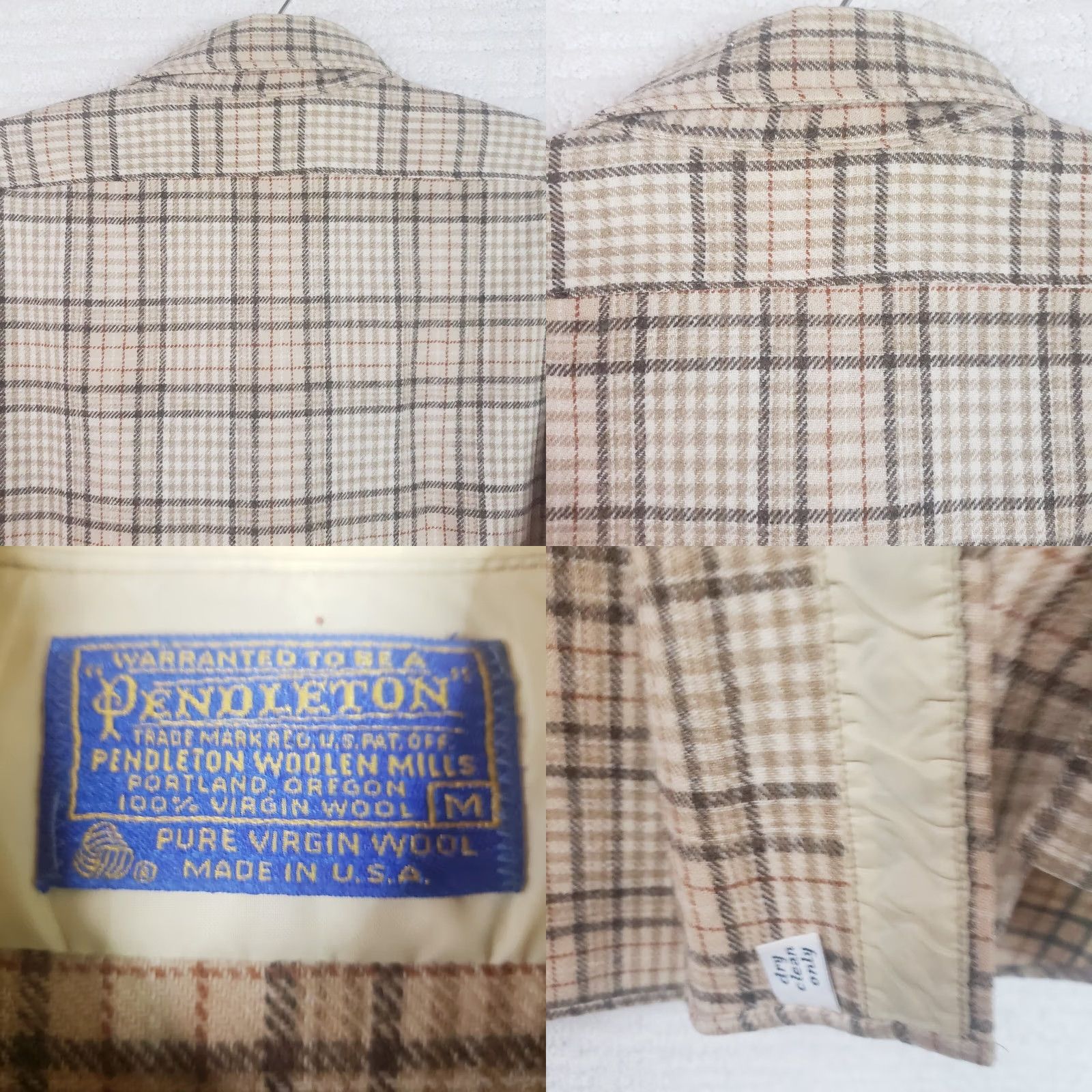 Pendleton Pendleton Shirt LS Men M Tan Brown Plaid Wool Button-Down Vintage Casual Size US M / EU 48-50 / 2 - 9 Thumbnail