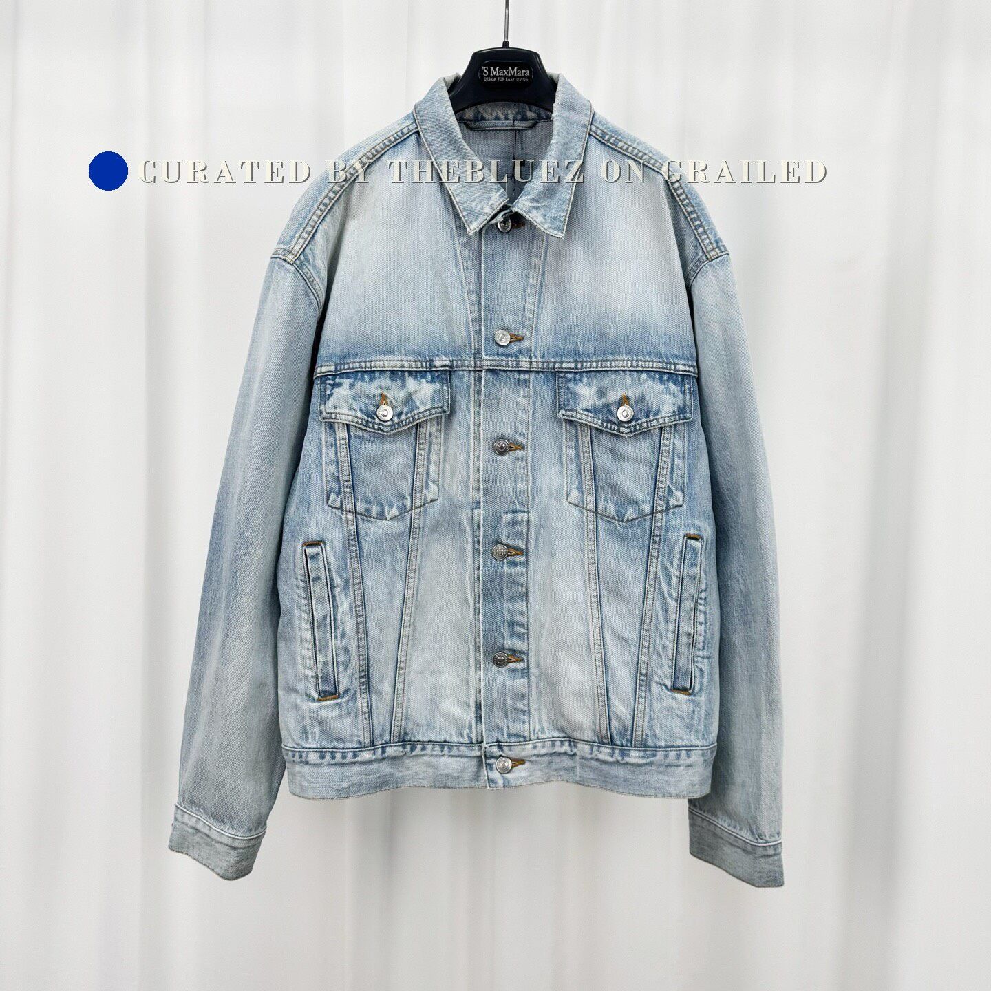 Balenciaga Balenciaga Back Letter Denim Jacket Size US S / EU 44-46 / 1 - 1 Thumbnail
