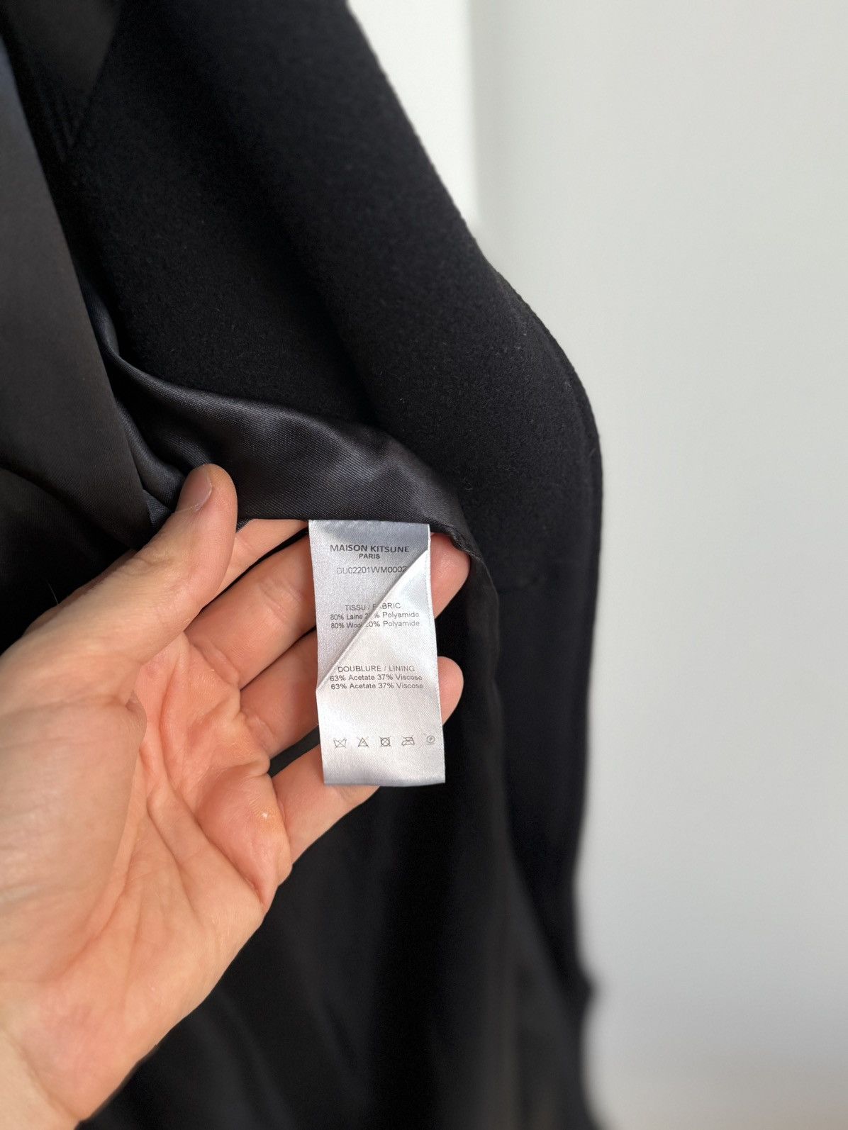 Maison Kitsune Black two breasted coat Size US M / EU 48-50 / 2 - 6 Thumbnail