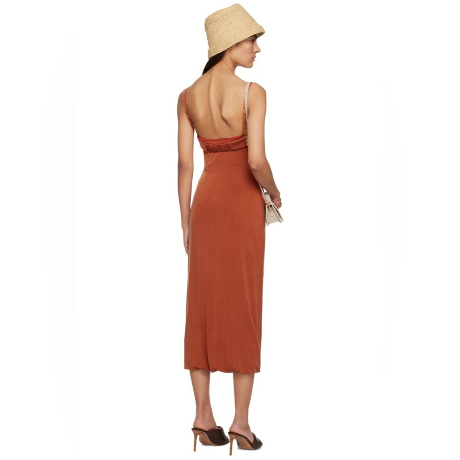 Jacquemus JACQUEMUSOrange Le Raphia Midi Terracotta Dress 40 Size L / US 10 / IT 46 - 3 Thumbnail