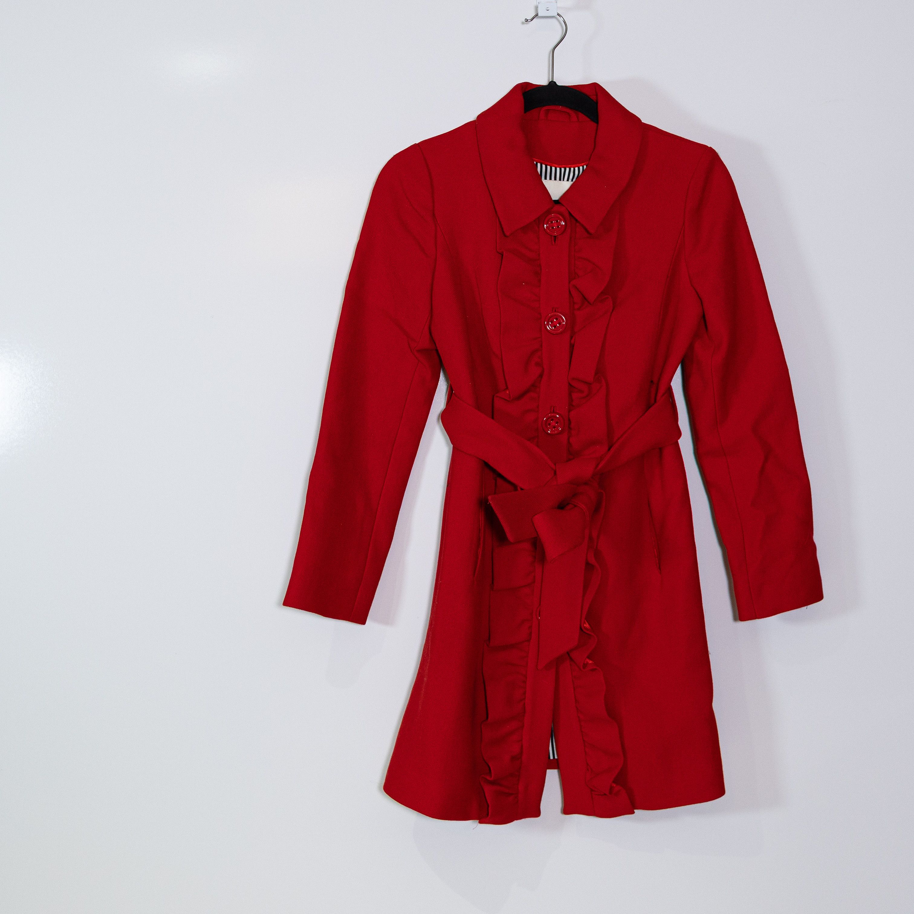 Kate Spade Kate Spade Red Wool Ruffle Button Front Size XS / US 0-2 / IT 36-38 - 1 Thumbnail