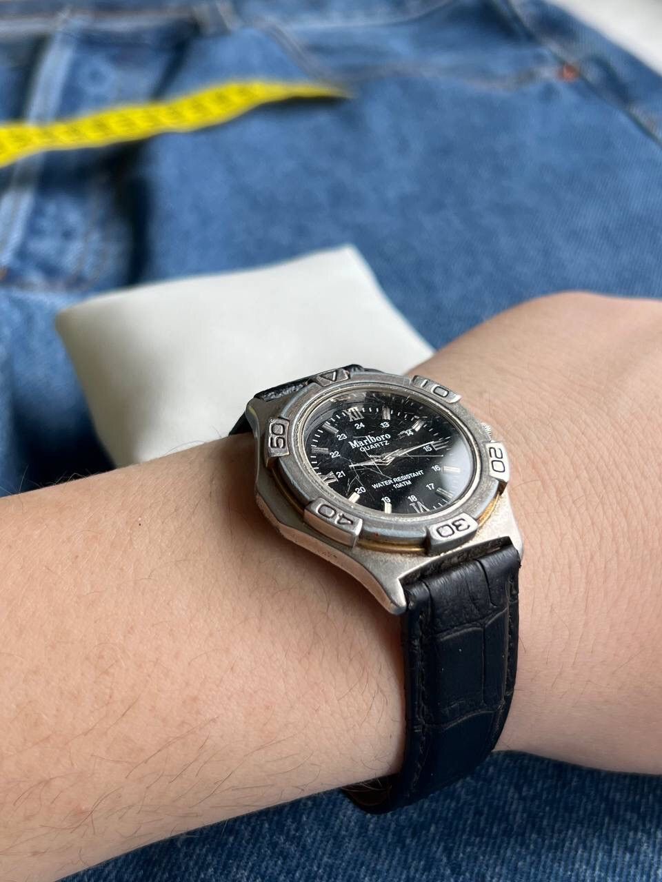 Marlboro × Vintage 90s Marlboro vintage watch racing Black Logo Racing Leather Size ONE SIZE - 4 Thumbnail