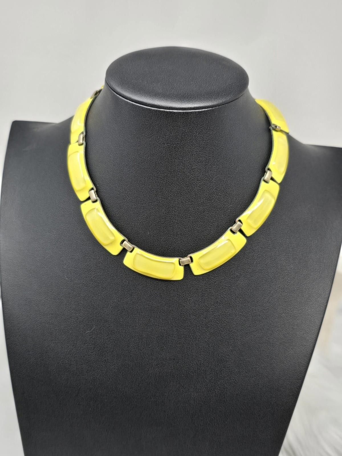 Other Vintage Kay Denning Yellow Enamel Panel Choker Signed Size ONE SIZE - 1 Thumbnail