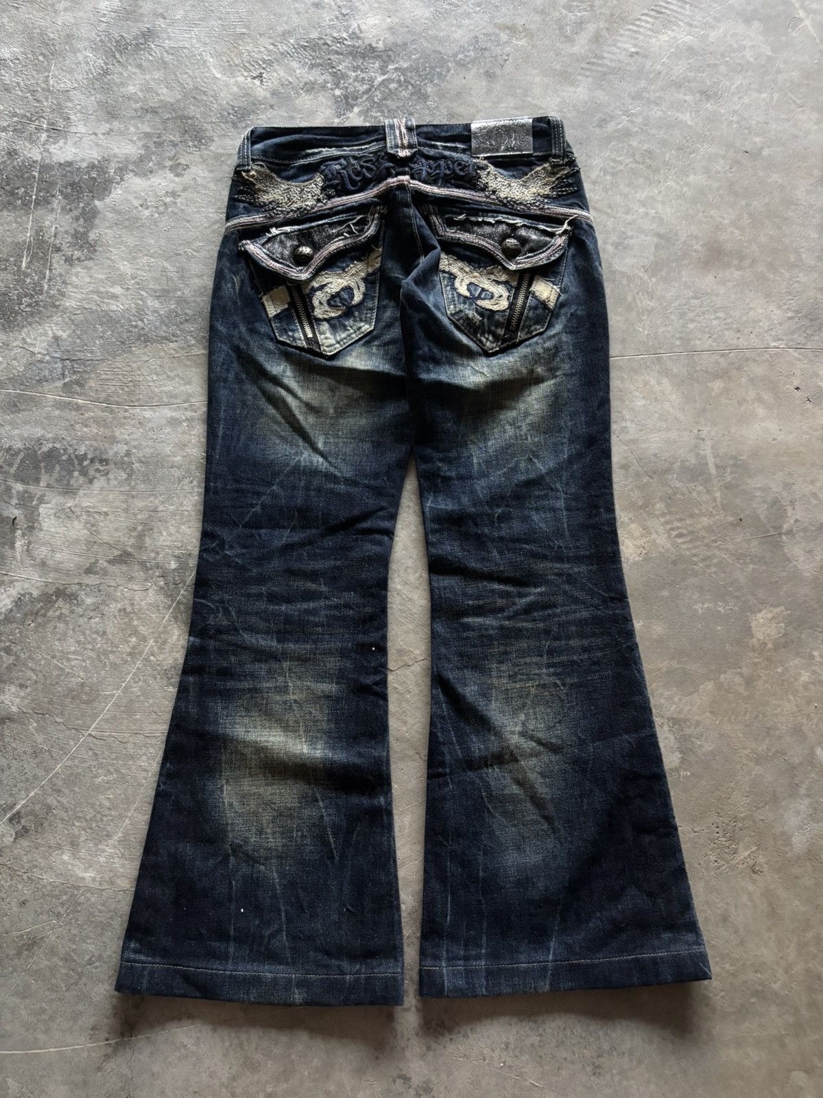 If Six Was Nine RED PEPPER FLARE LOW RISE WING BACK POCKET JAPANESE RUSTY Size US 30 / EU 46 - 14 Thumbnail
