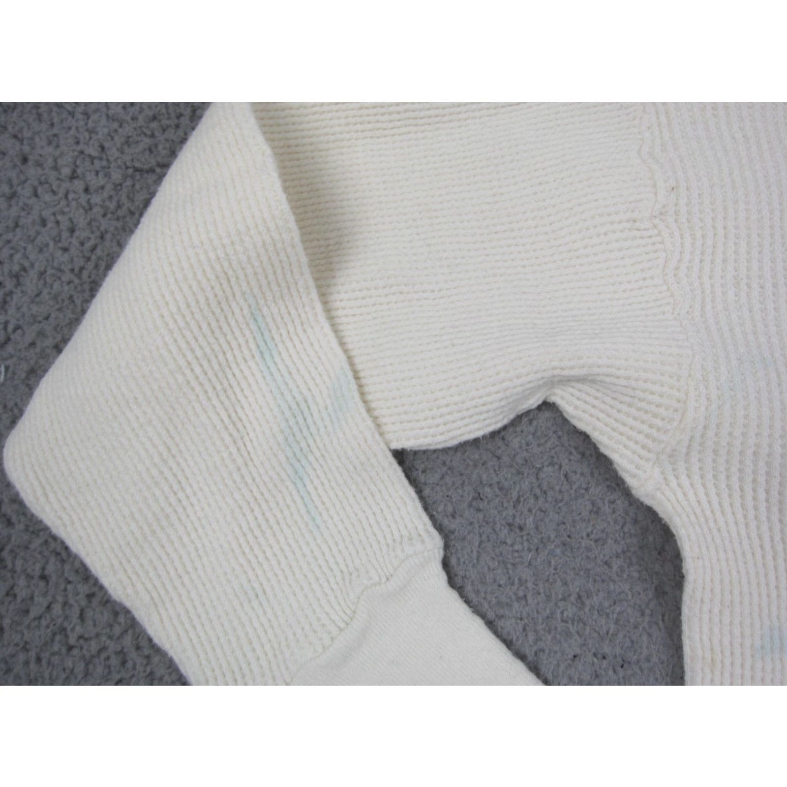Vintage VINTAGE K-mart Shirt Mens L Creme Thermal Waffle Knit Long Sleeve 90s Ivory Crew Neck 90s Mens L Thermal Shirt Size US L / EU 52-54 / 3 - 3 Thumbnail