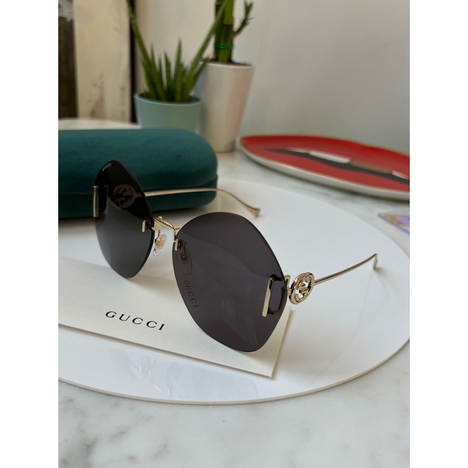 Gucci NEW Gucci GG1203S Dark Grey Rimless Sunglasses Size ONE SIZE - 2 Thumbnail