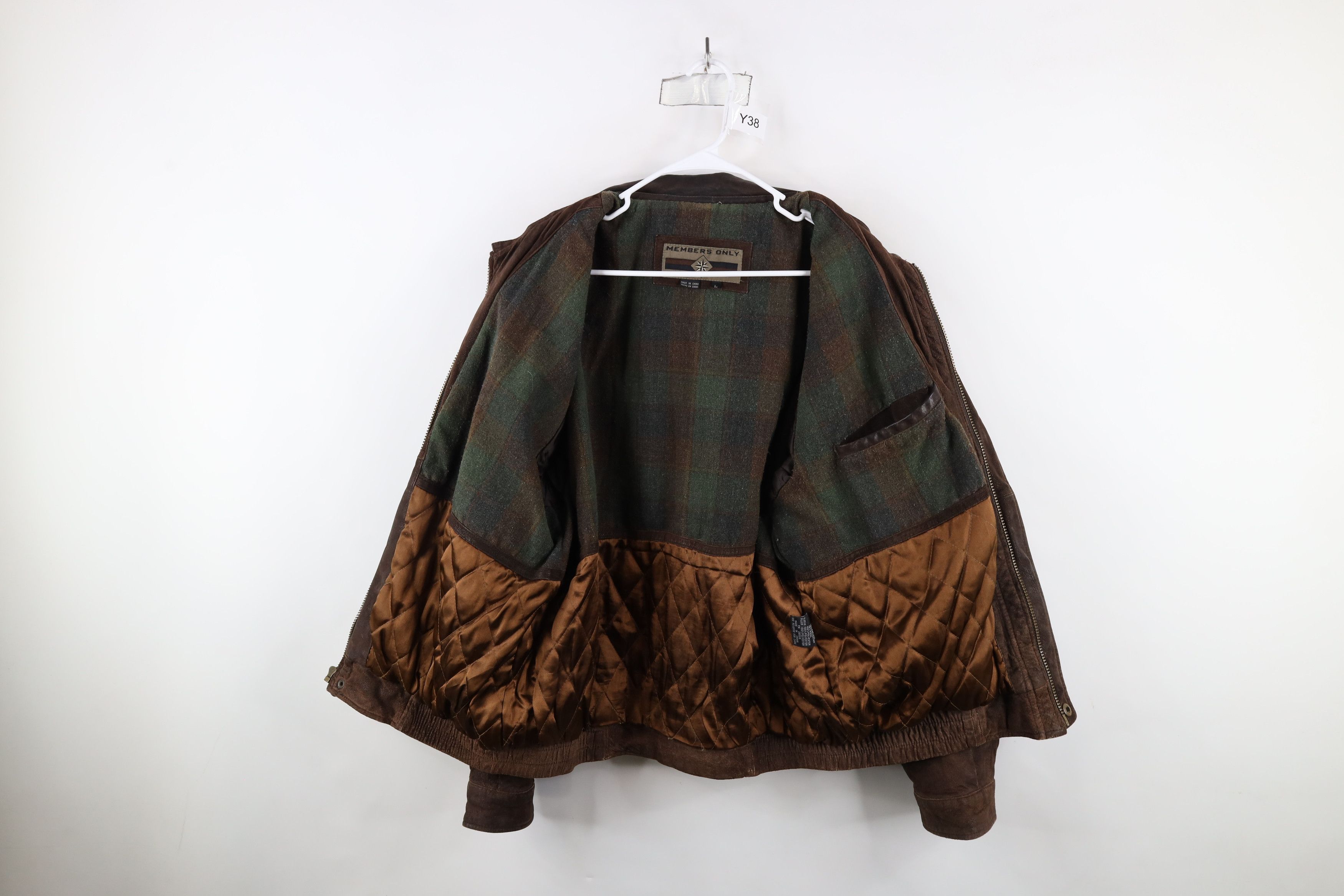 Members Only × Vintage Vintage 90s Members Only Lined Suede Leather Bomber Jacket Size US L / EU 52-54 / 3 - 9 Thumbnail