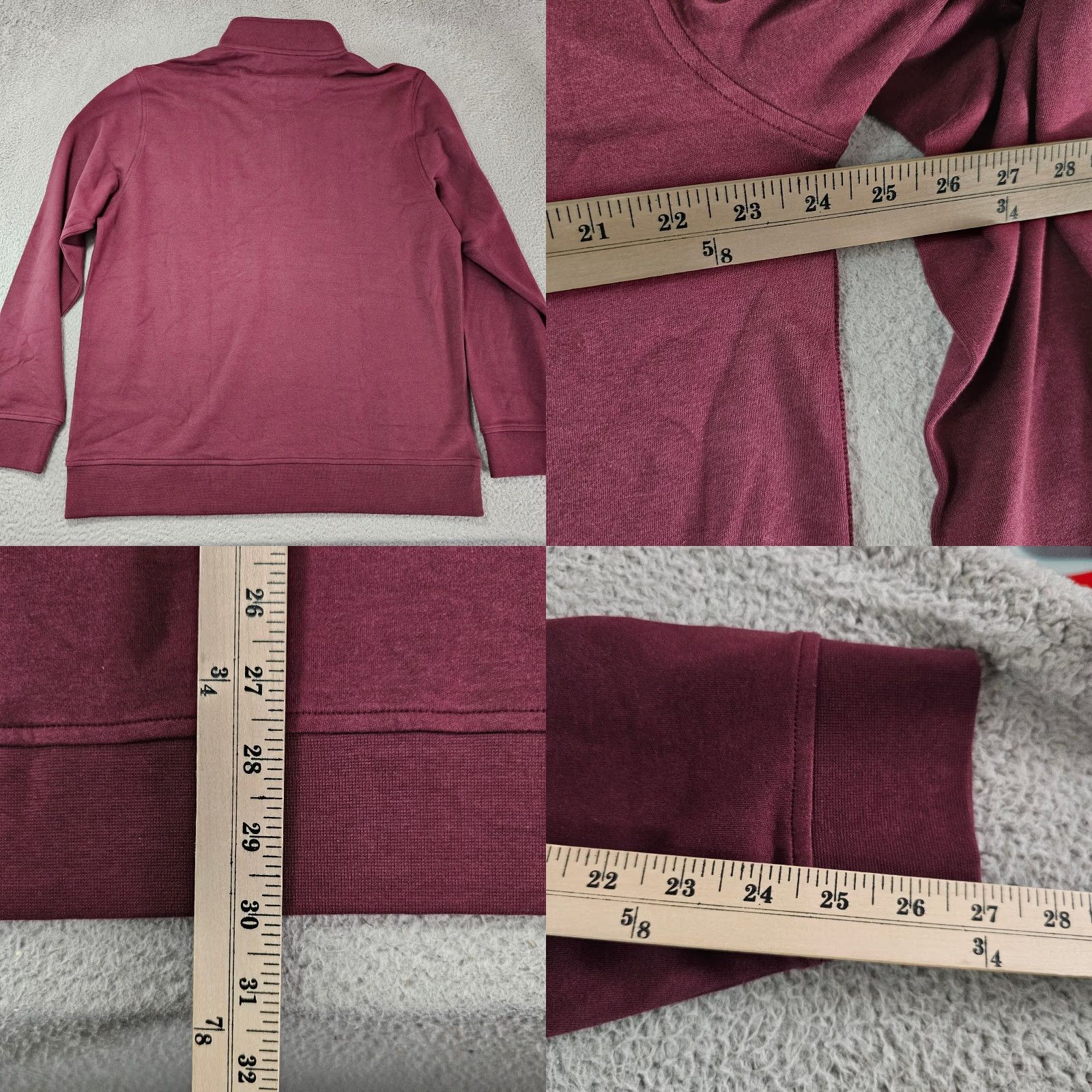 Ted Baker Ted Baker Men’s XL Pull Over Cotton Blend 1/4 Zip Mock Neck Sweater Knit Solid Red Size US XL / EU 56 / 4 - 8 Thumbnail
