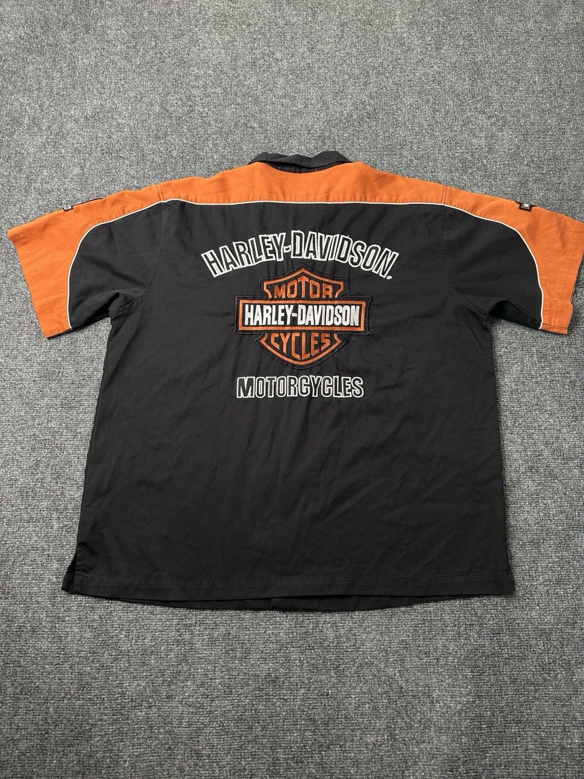 Harley Davidson Mens Harley-Davidson Black Orange Button Up, Size XL Size US XL / EU 56 / 4 - 1 Thumbnail
