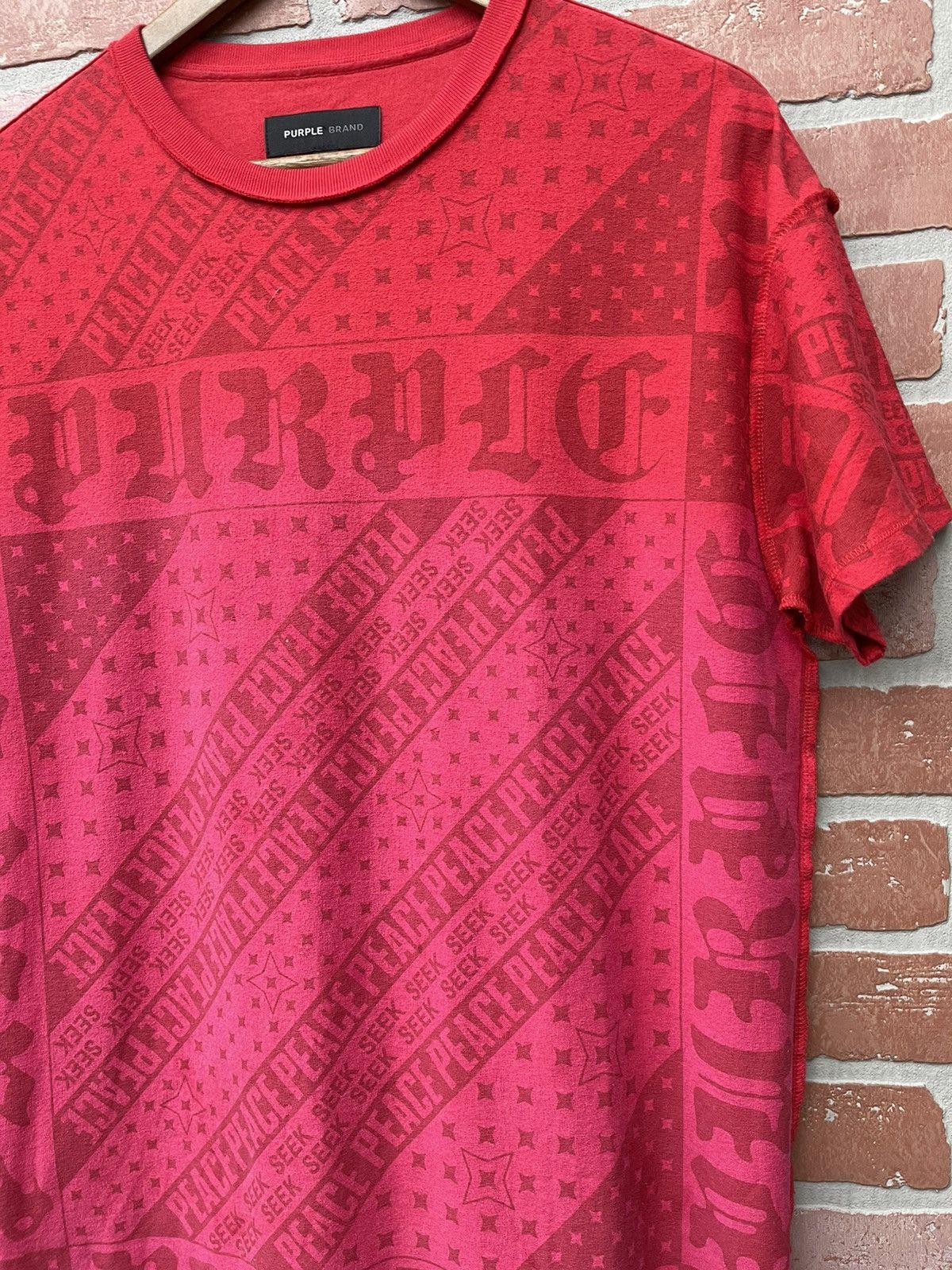 Purple Brand Size XS - Purple Brand Red Tee Inside Out Bandana Size US XS / EU 42 / 0 - 3 Thumbnail